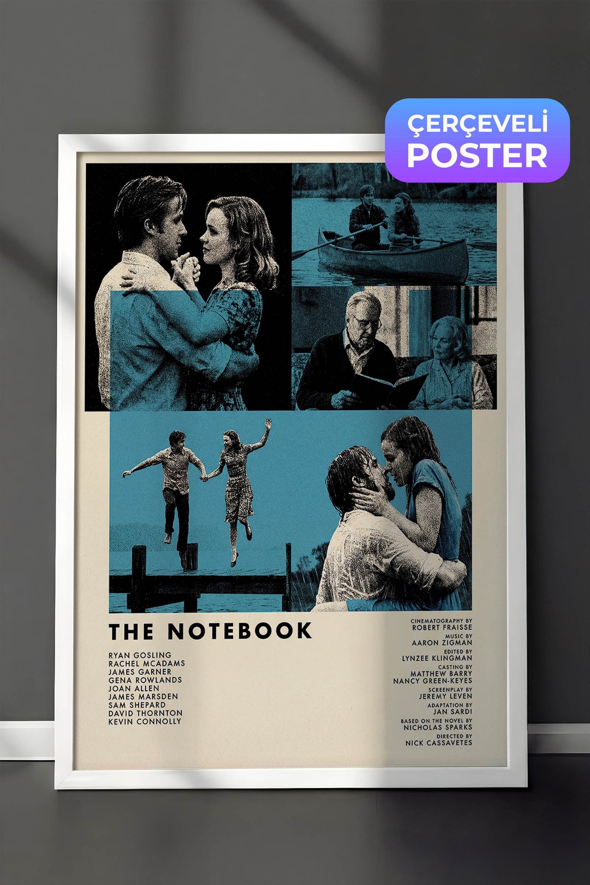 The Notebook Beyaz Çerçeveli Poster, Sinema ve Dizi Tablo, Film Dizi Afişleri NO:112825