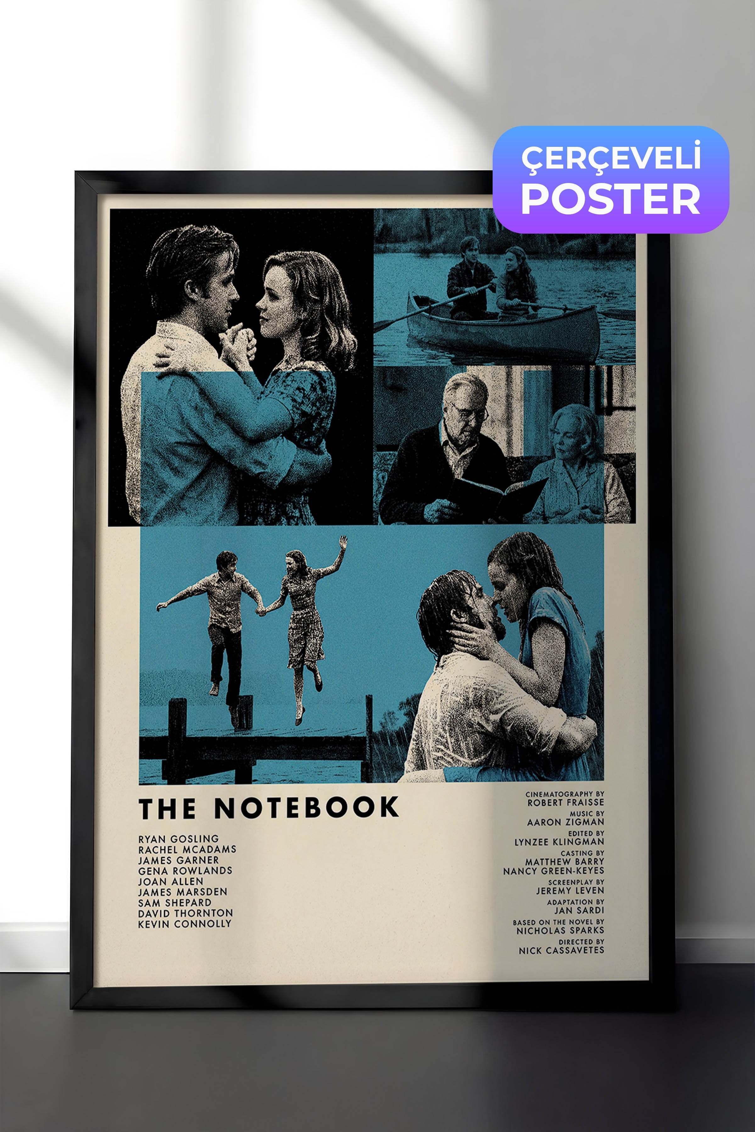 The Notebook Siyah Çerçeveli Poster, Sinema ve Dizi Tablo, Film Dizi Afişleri NO:112825