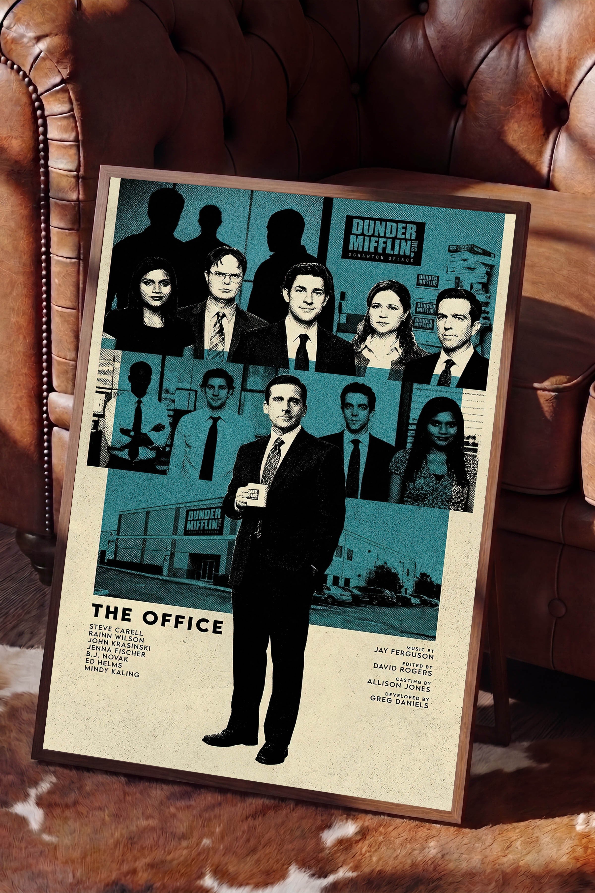 The Office (US) Kahverengi Çerçeveli Poster, Sinema ve Dizi Tablo, Film Dizi Afişleri NO:112777