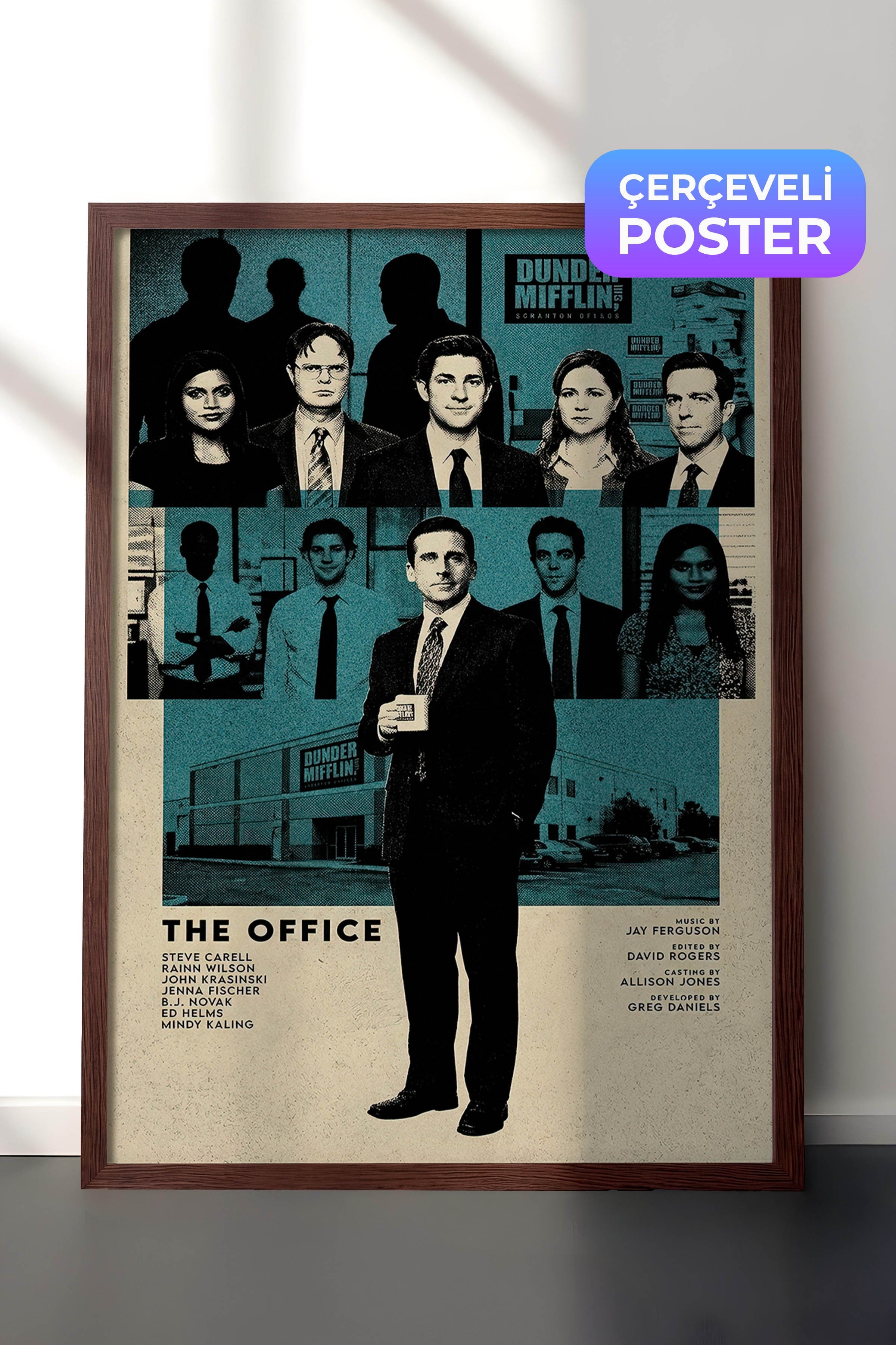 The Office (US) Kahverengi Çerçeveli Poster, Sinema ve Dizi Tablo, Film Dizi Afişleri NO:112777