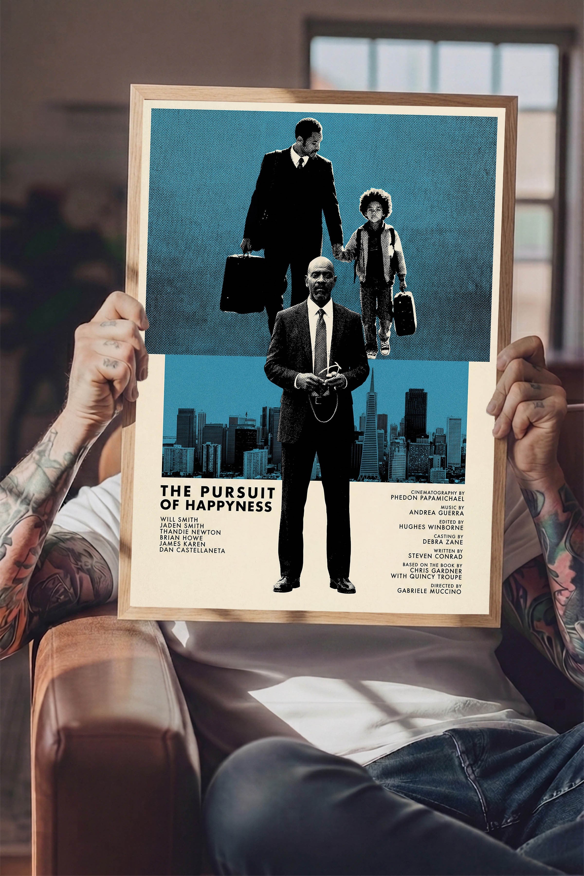 The Pursuit of Happyness Ahşap Çerçeveli Poster, Sinema ve Dizi Tablo, Film Dizi Afişleri NO:112827