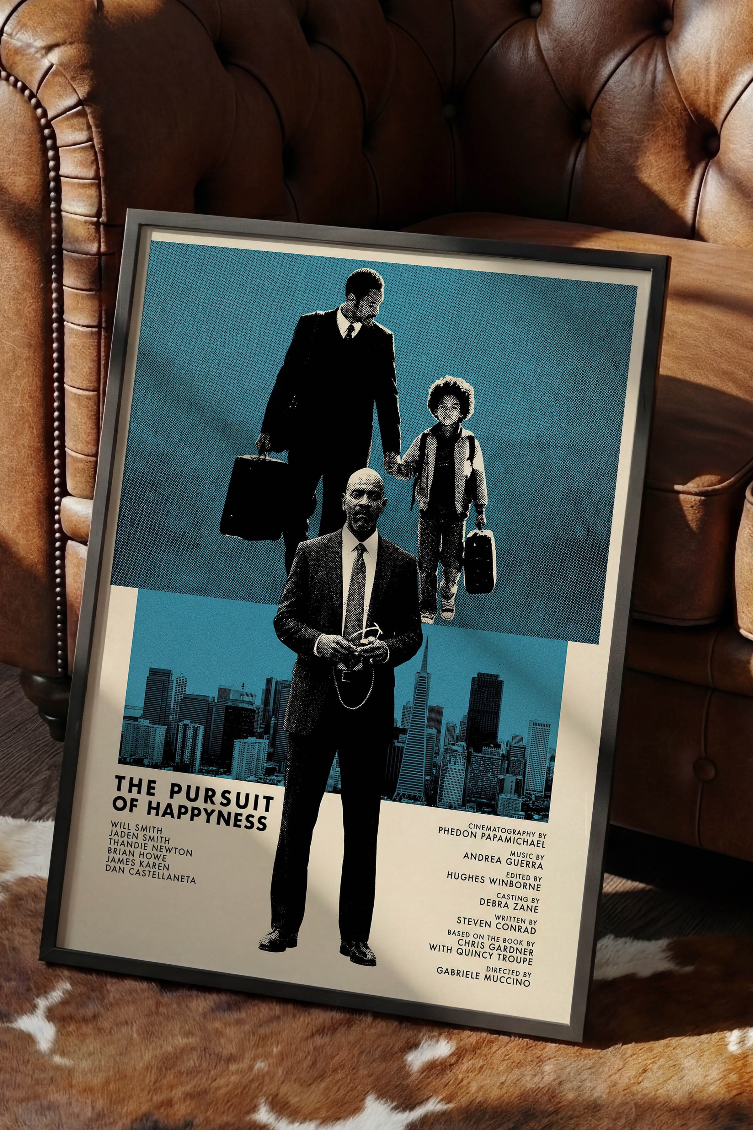 The Pursuit of Happyness Siyah Çerçeveli Poster, Sinema ve Dizi Tablo, Film Dizi Afişleri NO:112827