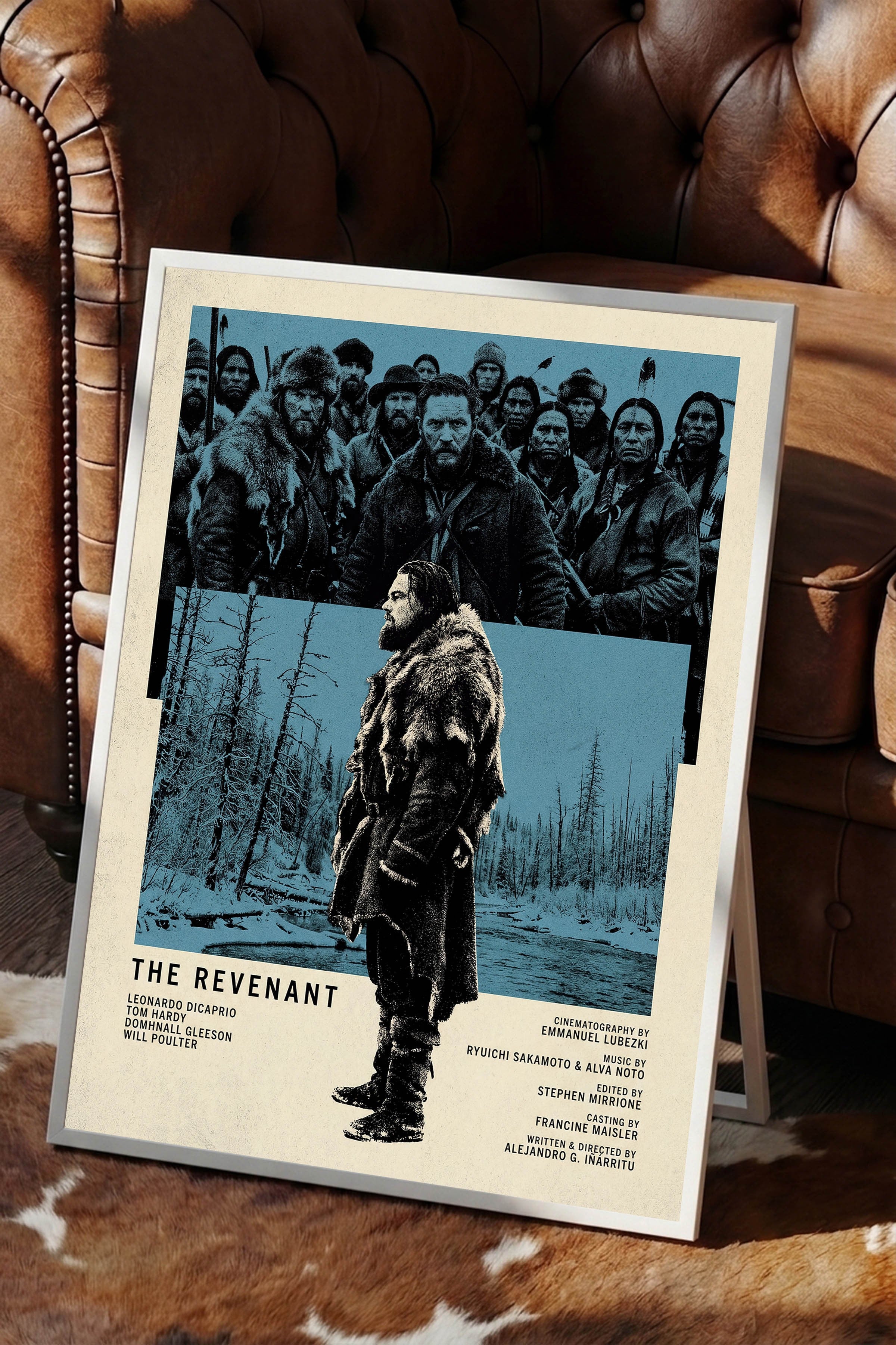 The Revenant Beyaz Çerçeveli Poster, Sinema ve Dizi Tablo, Film Dizi Afişleri NO:112833