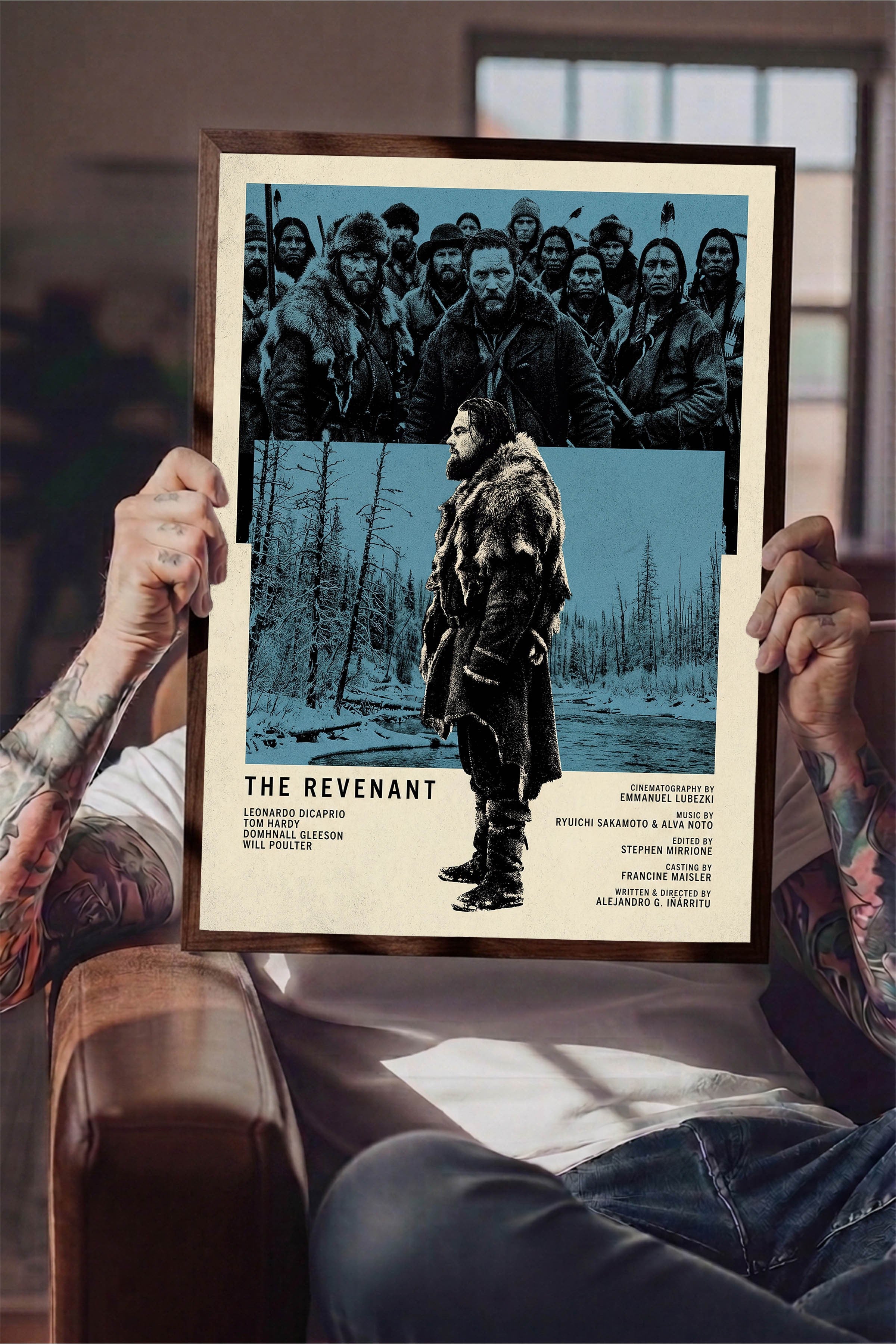 The Revenant Kahverengi Çerçeveli Poster, Sinema ve Dizi Tablo, Film Dizi Afişleri NO:112833