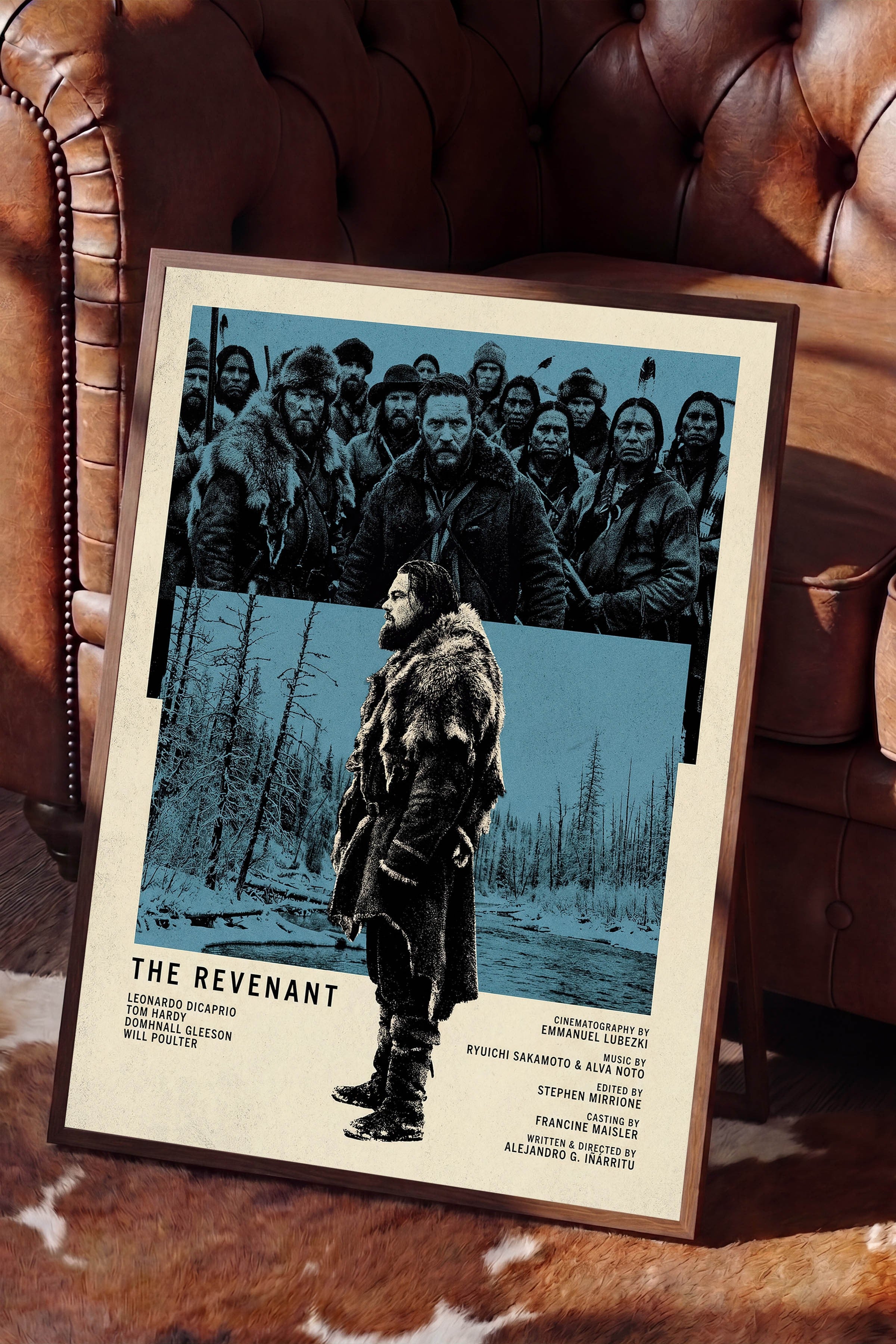 The Revenant Kahverengi Çerçeveli Poster, Sinema ve Dizi Tablo, Film Dizi Afişleri NO:112833