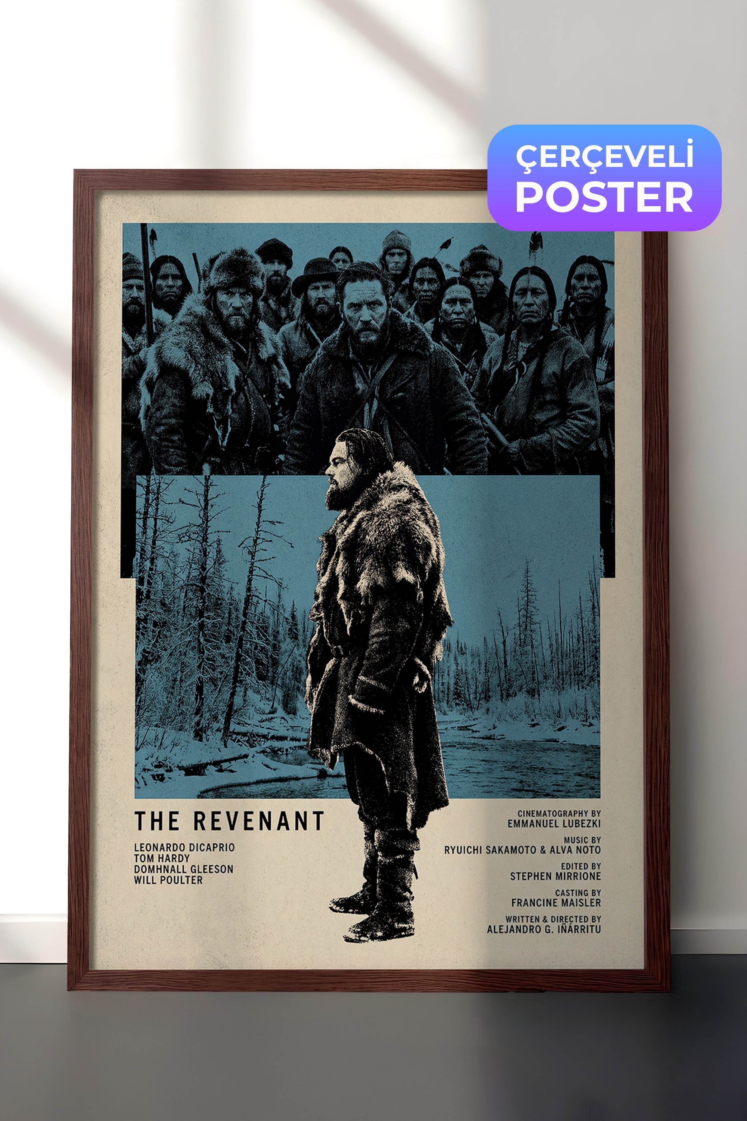 The Revenant Kahverengi Çerçeveli Poster, Sinema ve Dizi Tablo, Film Dizi Afişleri NO:112833