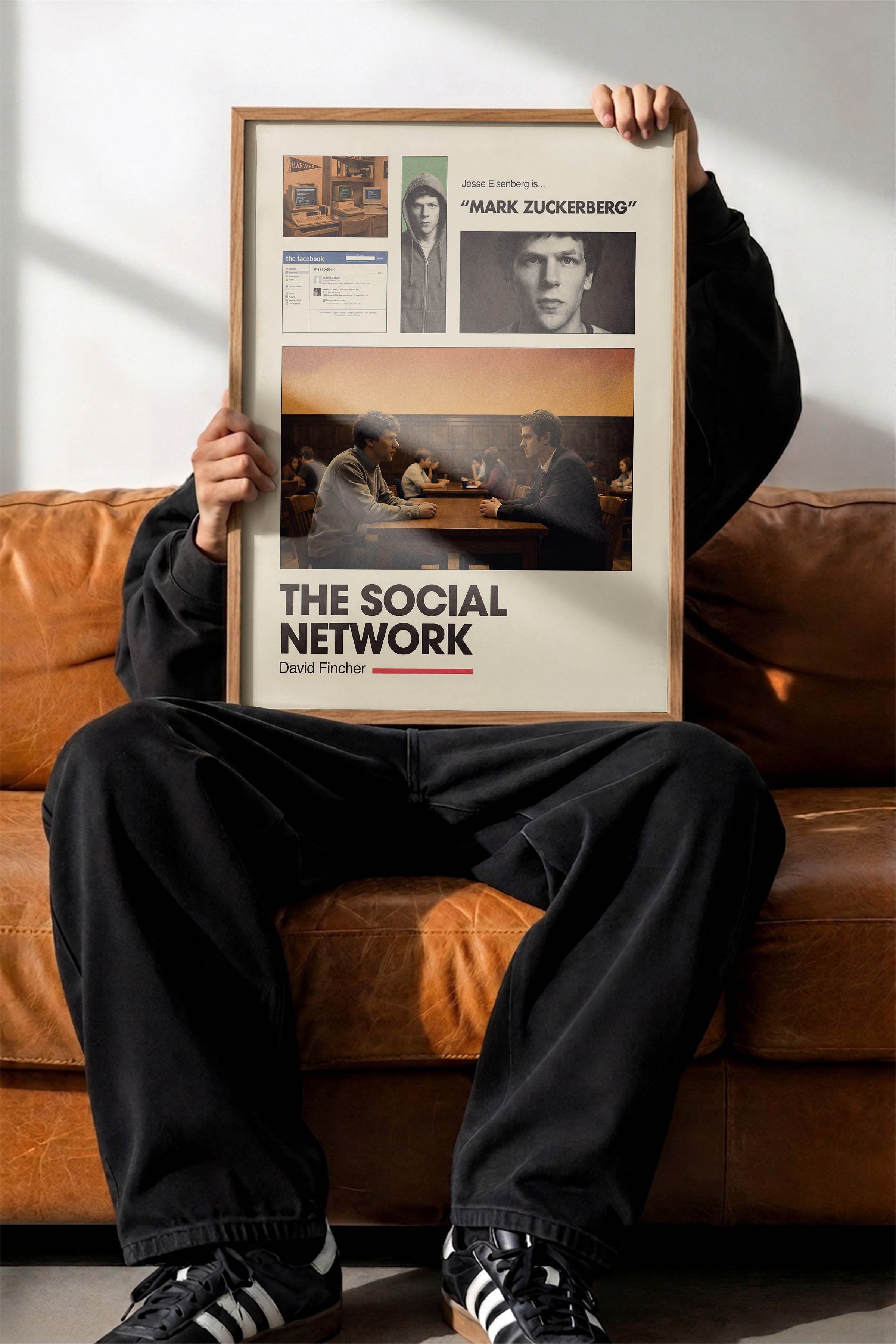 The Social Network Ahşap Çerçeveli Poster, Sinema ve Dizi Tablo, Film Dizi Afişleri NO:112950