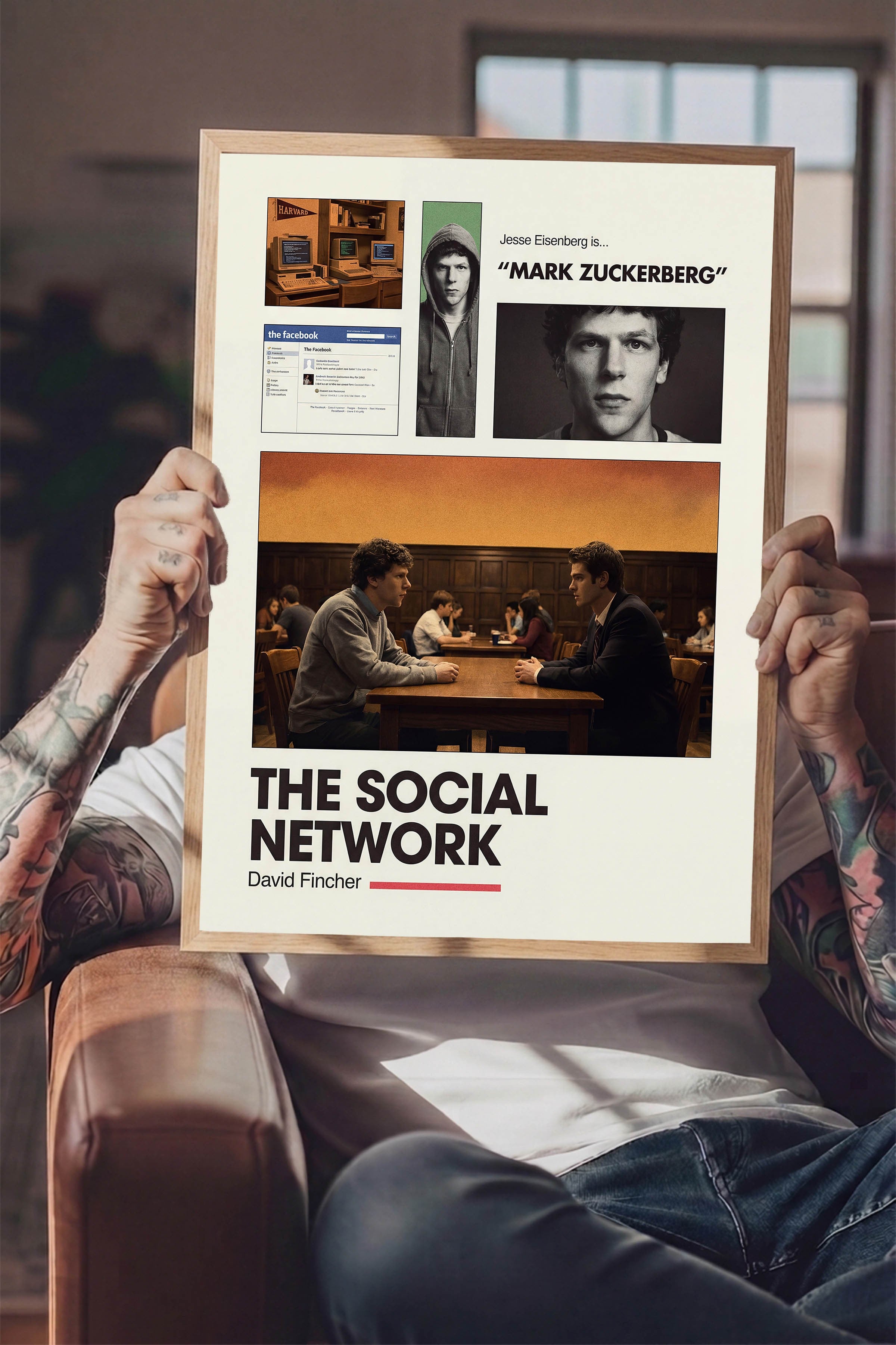 The Social Network Ahşap Çerçeveli Poster, Sinema ve Dizi Tablo, Film Dizi Afişleri NO:112950
