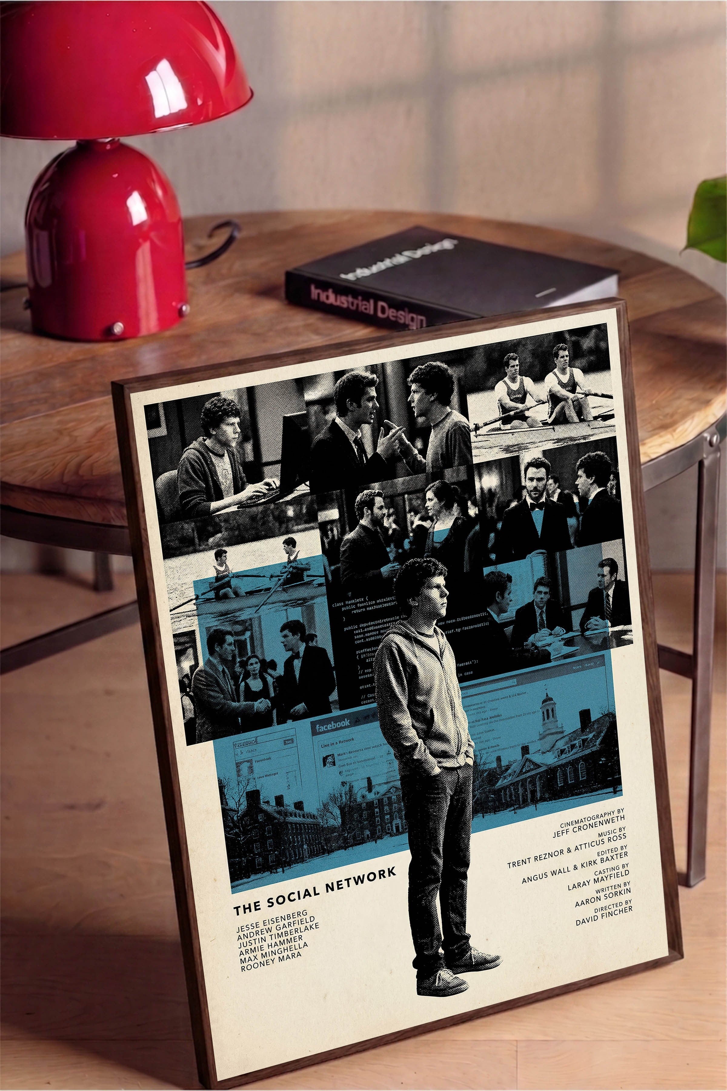 The Social Network Kahverengi Çerçeveli Poster, Sinema ve Dizi Tablo, Film Dizi Afişleri NO:112821