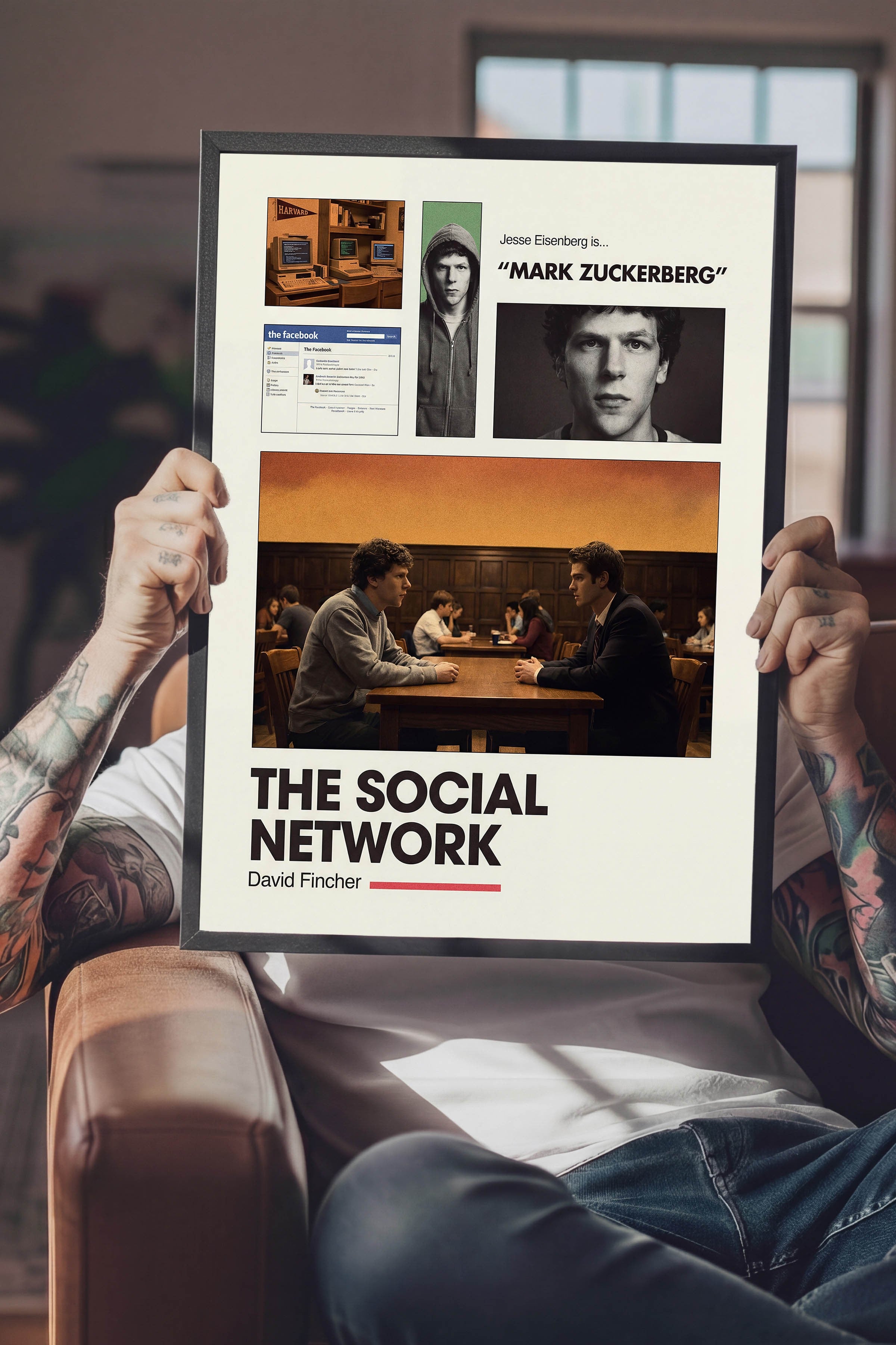 The Social Network Siyah Çerçeveli Poster, Sinema ve Dizi Tablo, Film Dizi Afişleri NO:112950