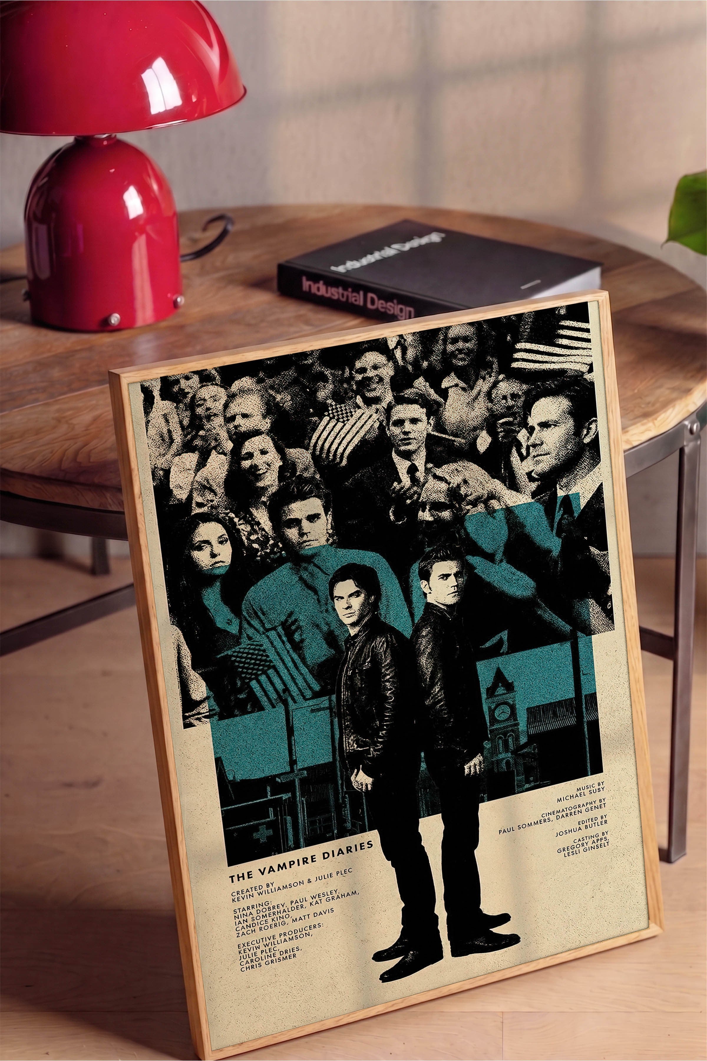 The Vampire Diaries Ahşap Çerçeveli Poster, Sinema ve Dizi Tablo, Film Dizi Afişleri NO:112795