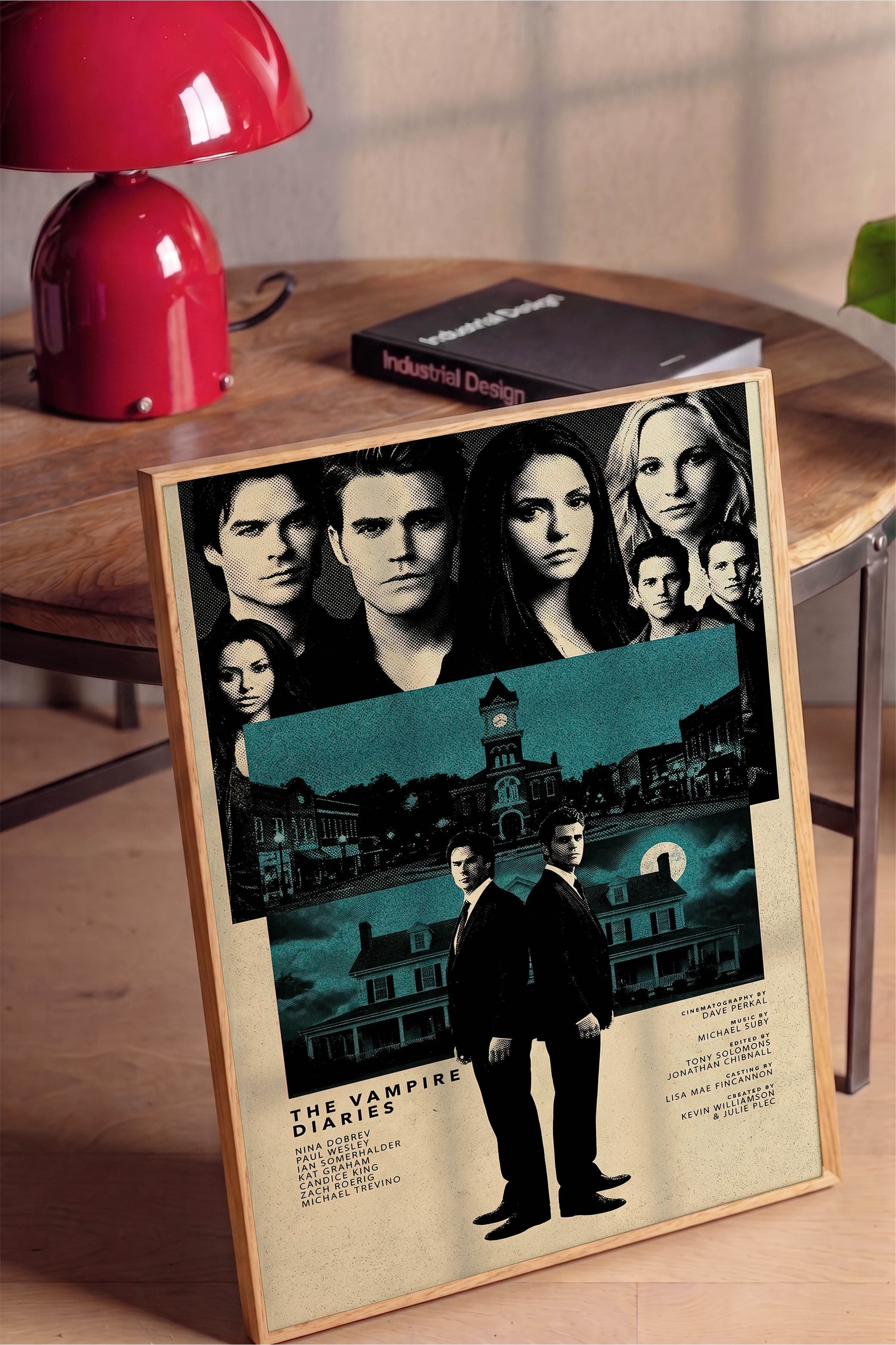 The Vampire Diaries Ahşap Çerçeveli Poster, Sinema ve Dizi Tablo, Film Dizi Afişleri NO:112796