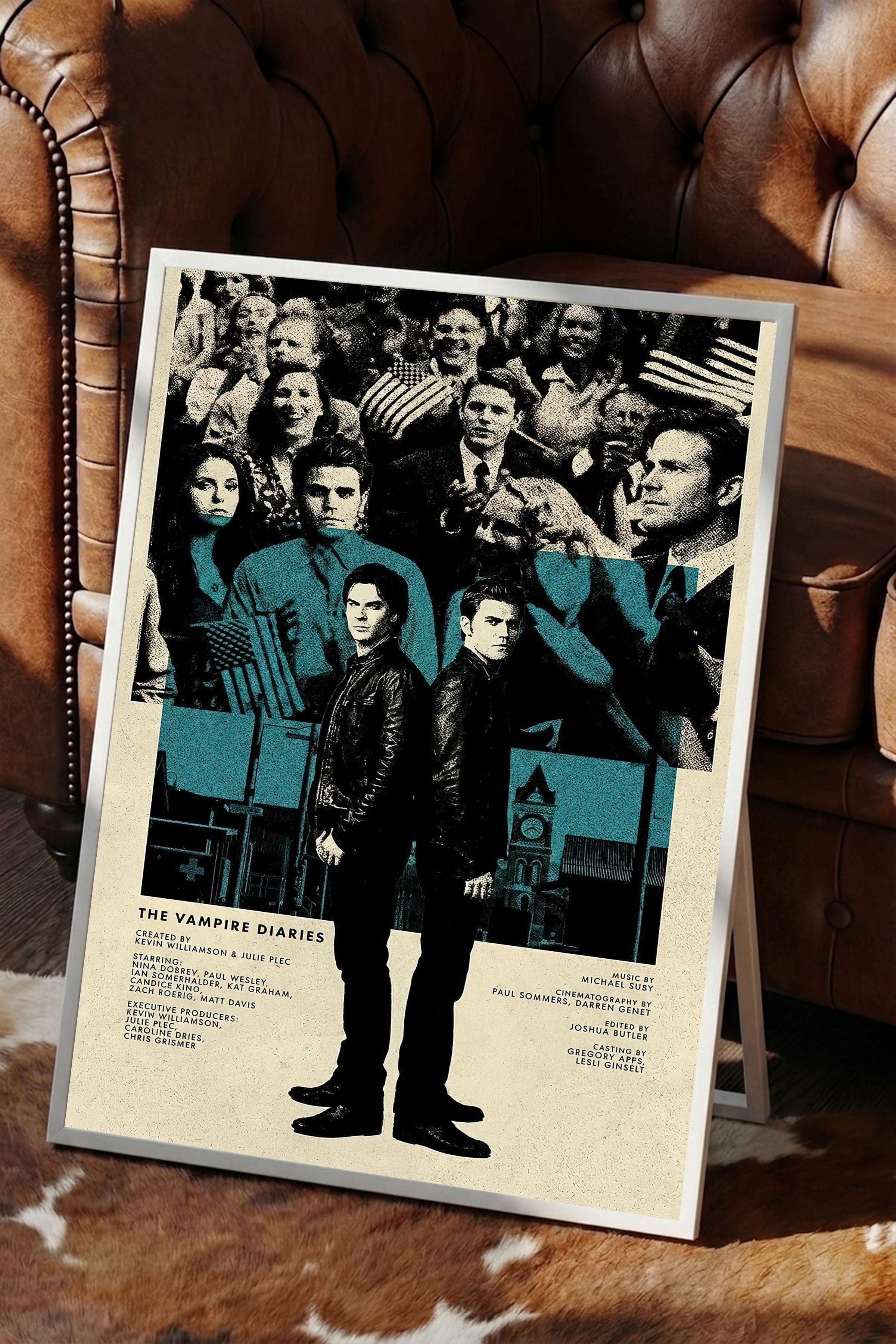 The Vampire Diaries Beyaz Çerçeveli Poster, Sinema ve Dizi Tablo, Film Dizi Afişleri NO:112795