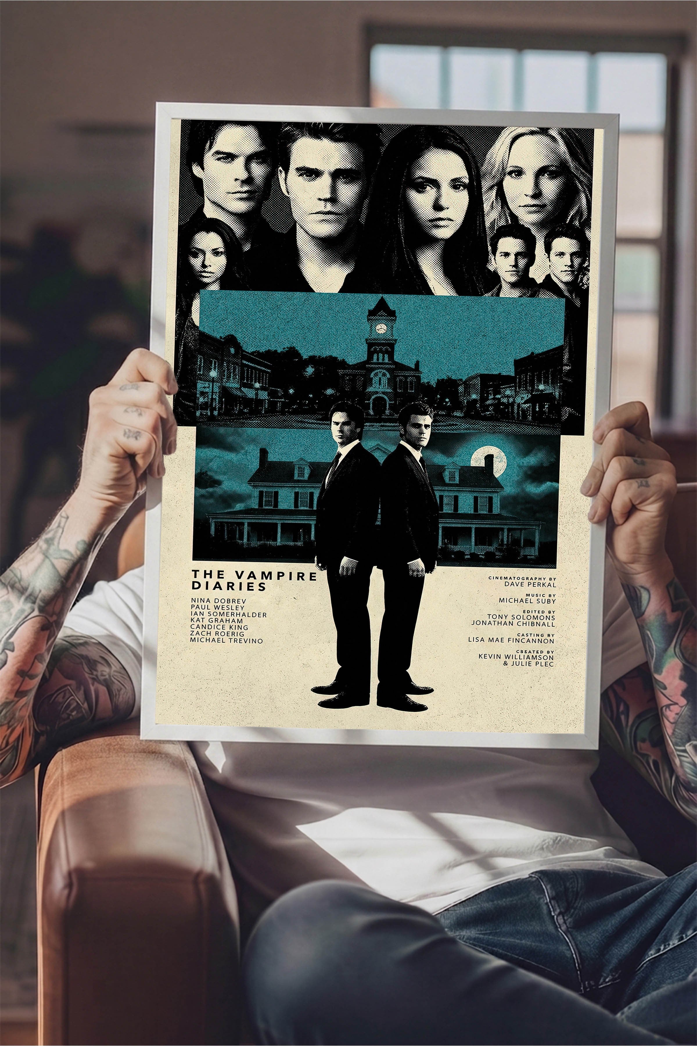 The Vampire Diaries Beyaz Çerçeveli Poster, Sinema ve Dizi Tablo, Film Dizi Afişleri NO:112796