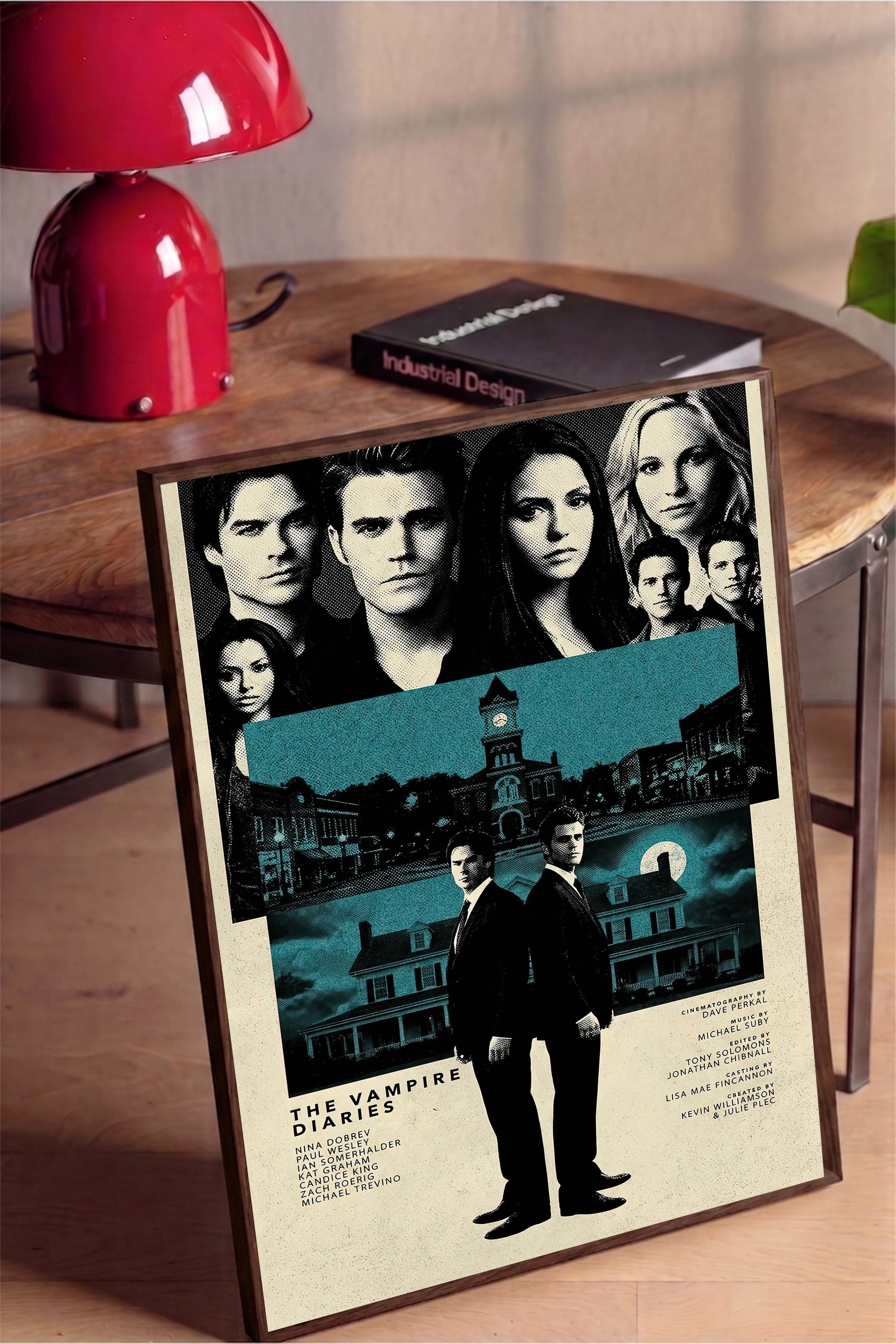 The Vampire Diaries Kahverengi Çerçeveli Poster, Sinema ve Dizi Tablo, Film Dizi Afişleri NO:112796