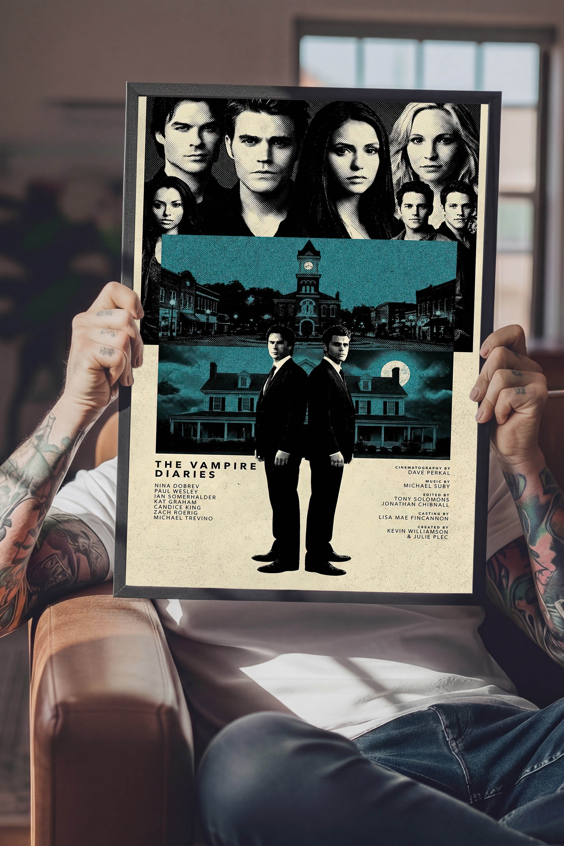 The Vampire Diaries Siyah Çerçeveli Poster, Sinema ve Dizi Tablo, Film Dizi Afişleri NO:112796