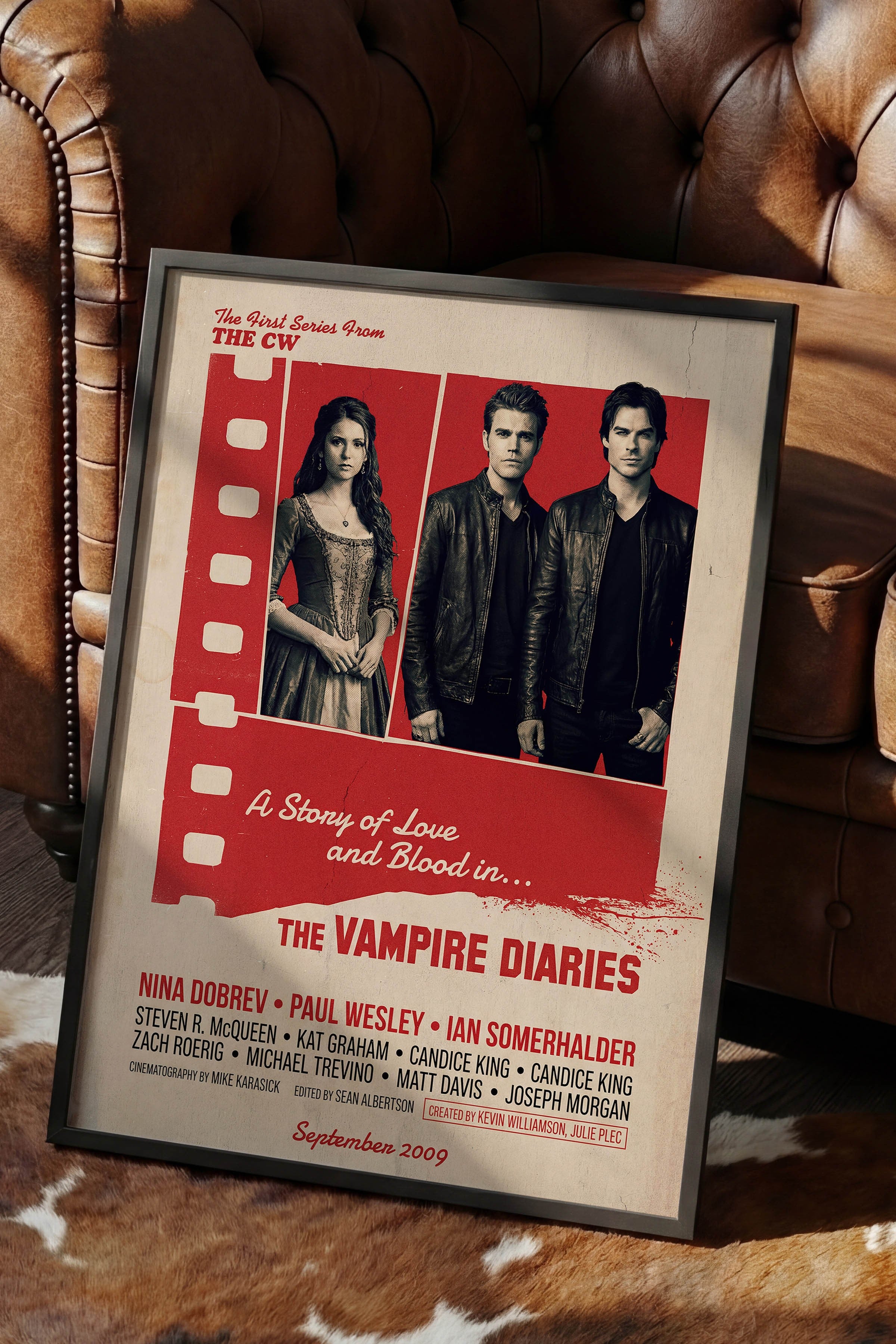The Vampire Diaries Siyah Çerçeveli Poster, Sinema ve Dizi Tablo, Film Dizi Afişleri NO:112869