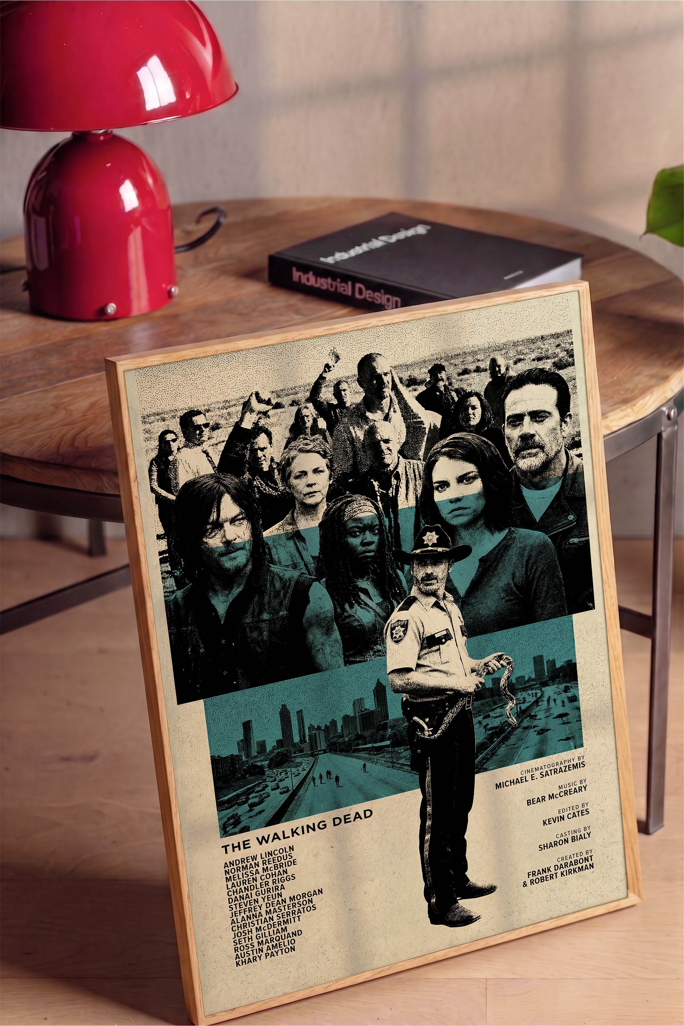 The Walking Dead Ahşap Çerçeveli Poster, Sinema ve Dizi Tablo, Film Dizi Afişleri NO:112767