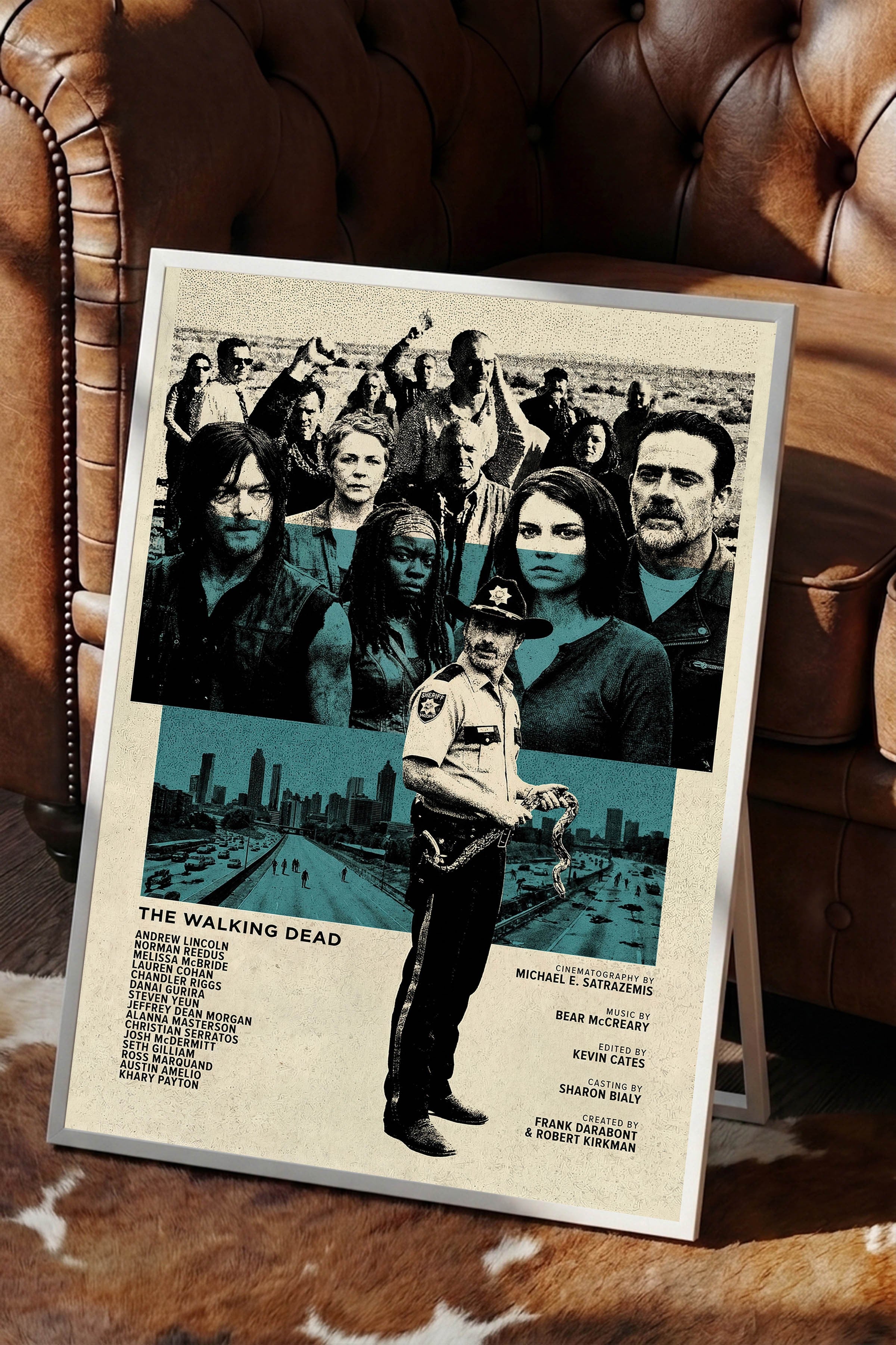 The Walking Dead Beyaz Çerçeveli Poster, Sinema ve Dizi Tablo, Film Dizi Afişleri NO:112767