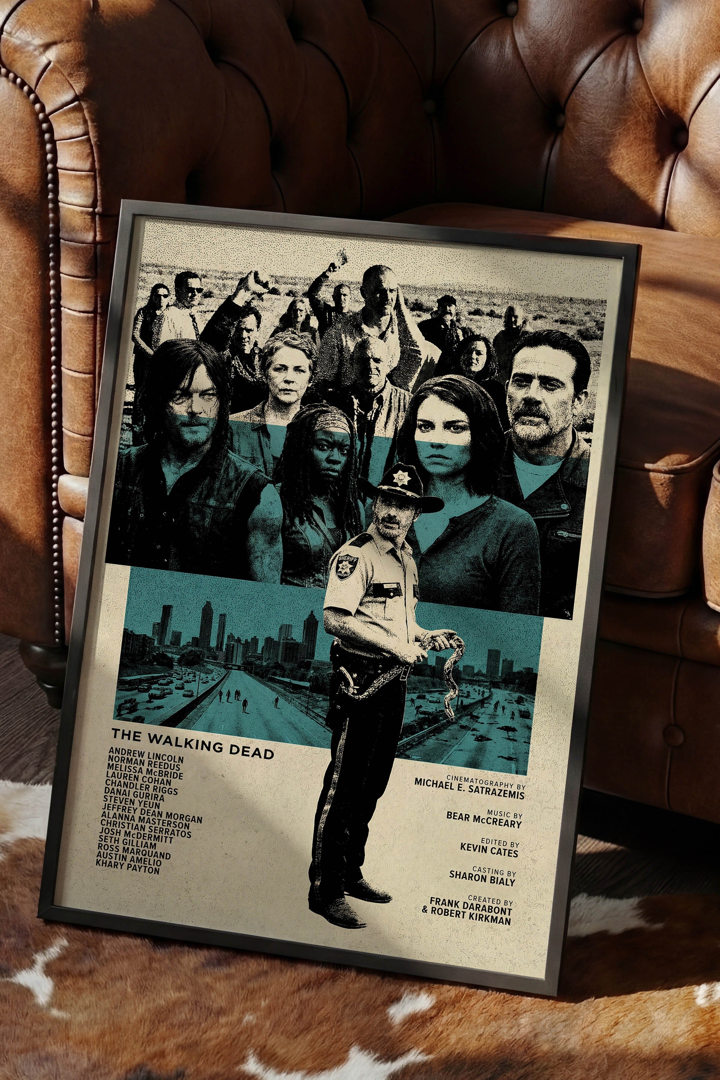 The Walking Dead Siyah Çerçeveli Poster, Sinema ve Dizi Tablo, Film Dizi Afişleri NO:112767