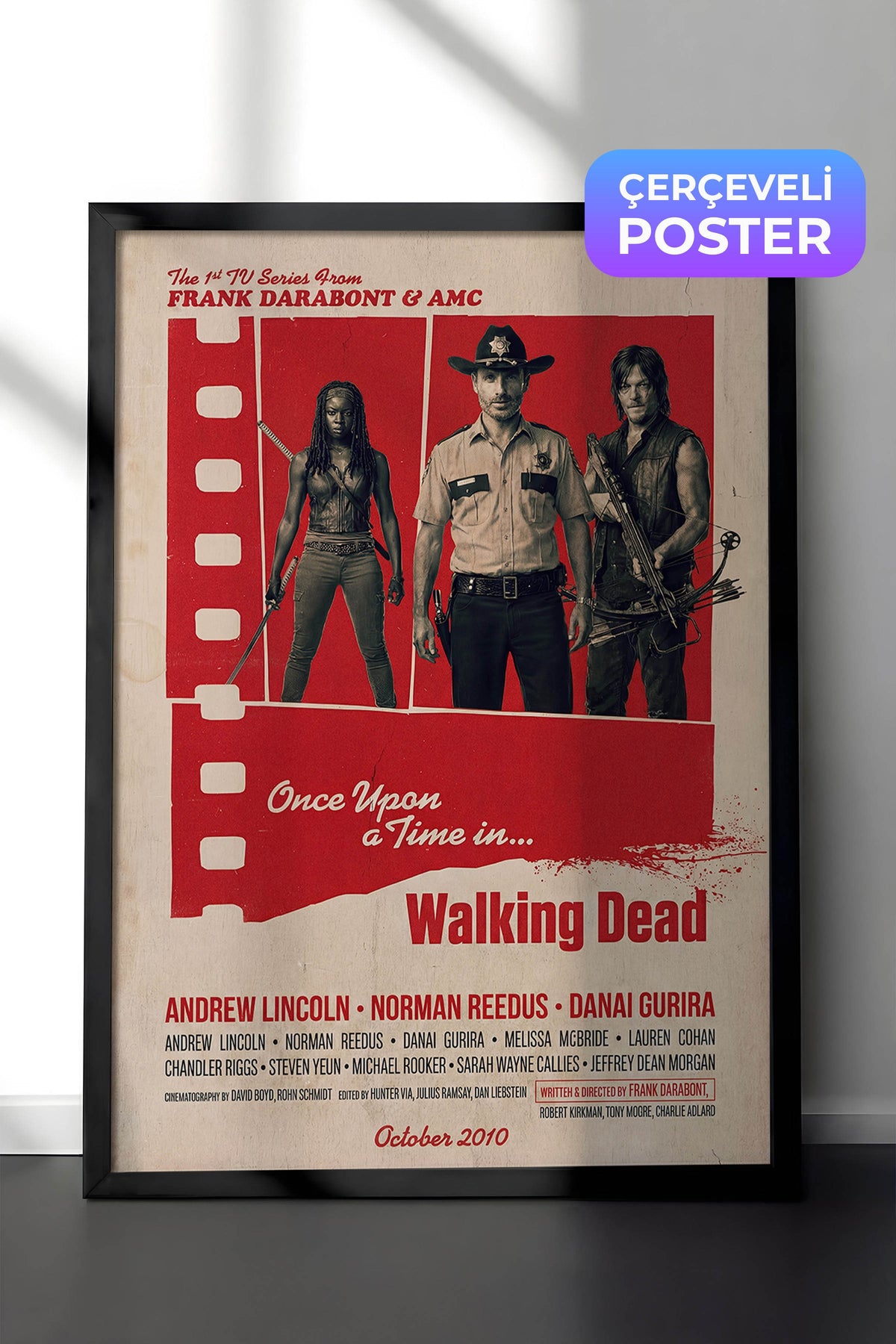 The Walking Dead Siyah Çerçeveli Poster, Sinema ve Dizi Tablo, Film Dizi Afişleri NO:112844