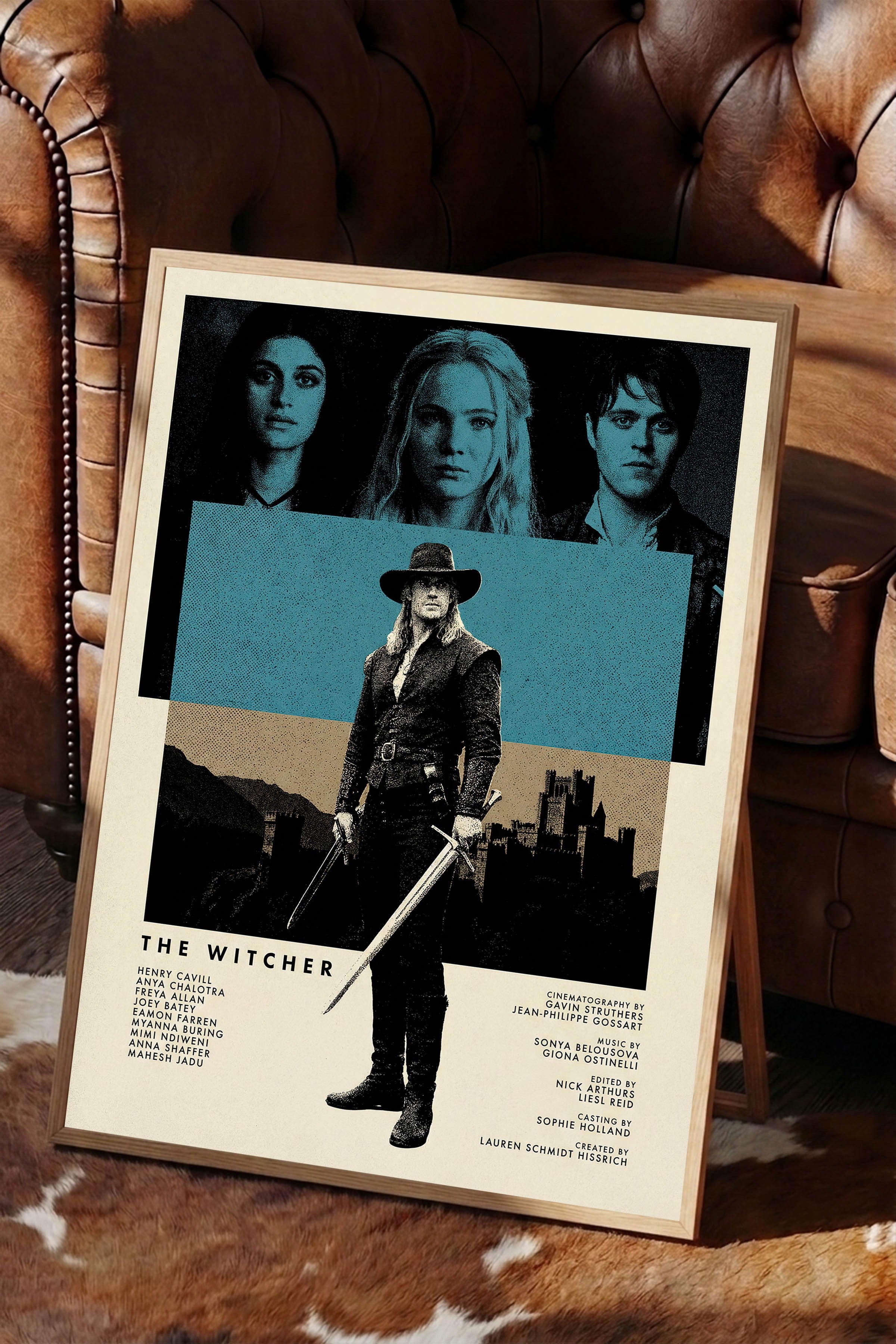 The Witcher Ahşap Çerçeveli Poster, Sinema ve Dizi Tablo, Film Dizi Afişleri NO:112786