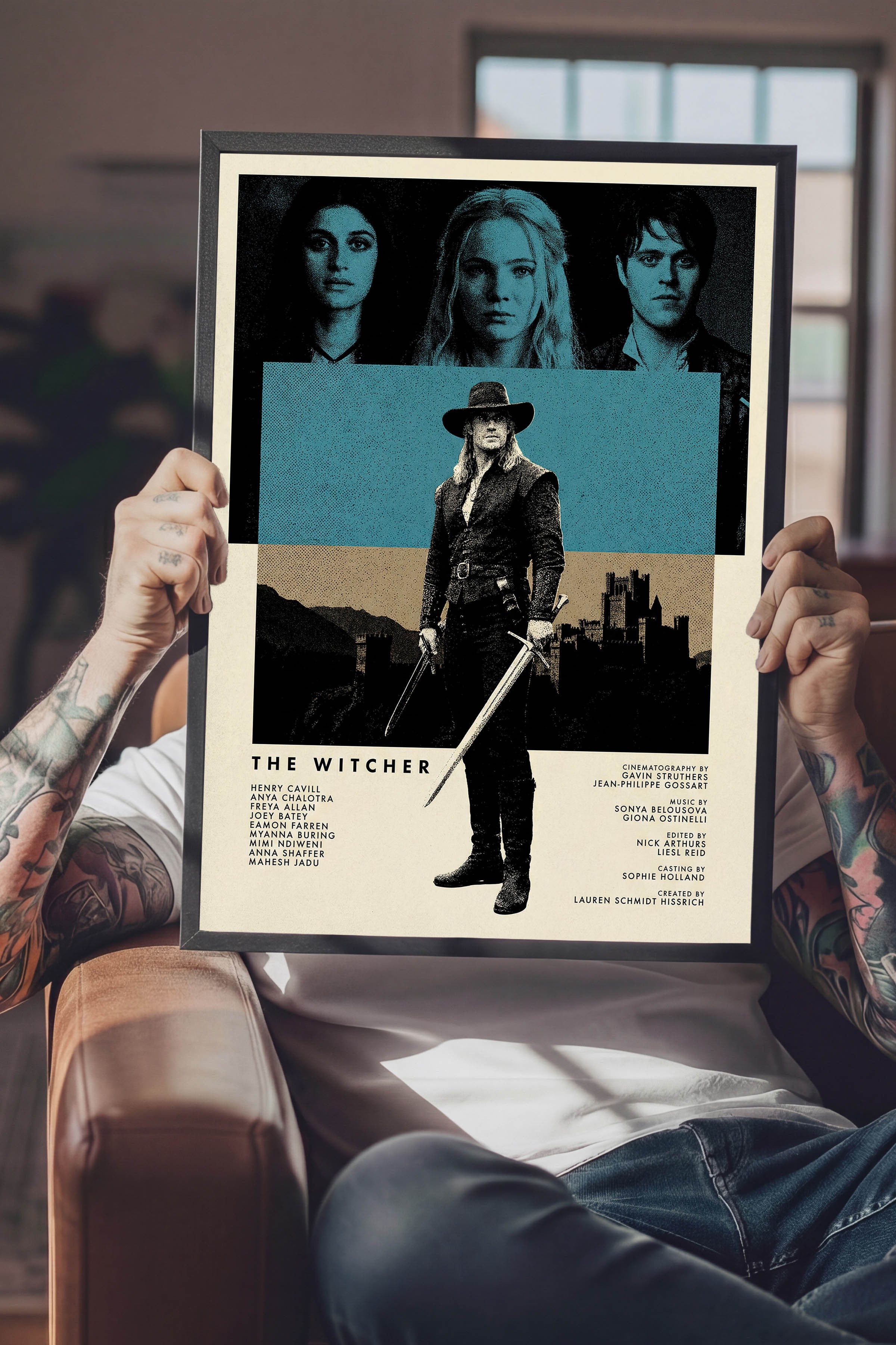 The Witcher Siyah Çerçeveli Poster, Sinema ve Dizi Tablo, Film Dizi Afişleri NO:112786