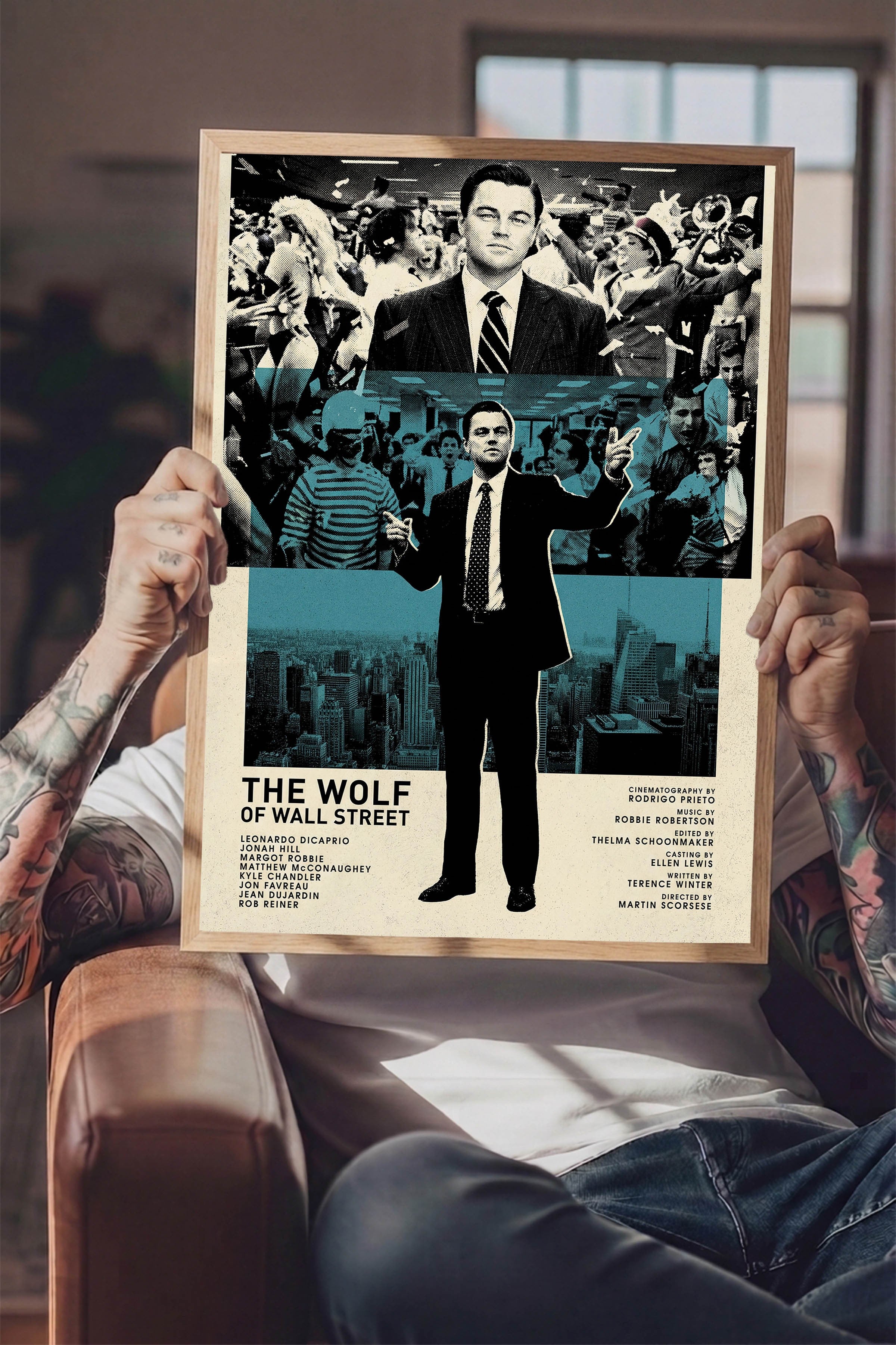 The Wolf of Wall Street Ahşap Çerçeveli Poster, Sinema ve Dizi Tablo, Film Dizi Afişleri NO:112820