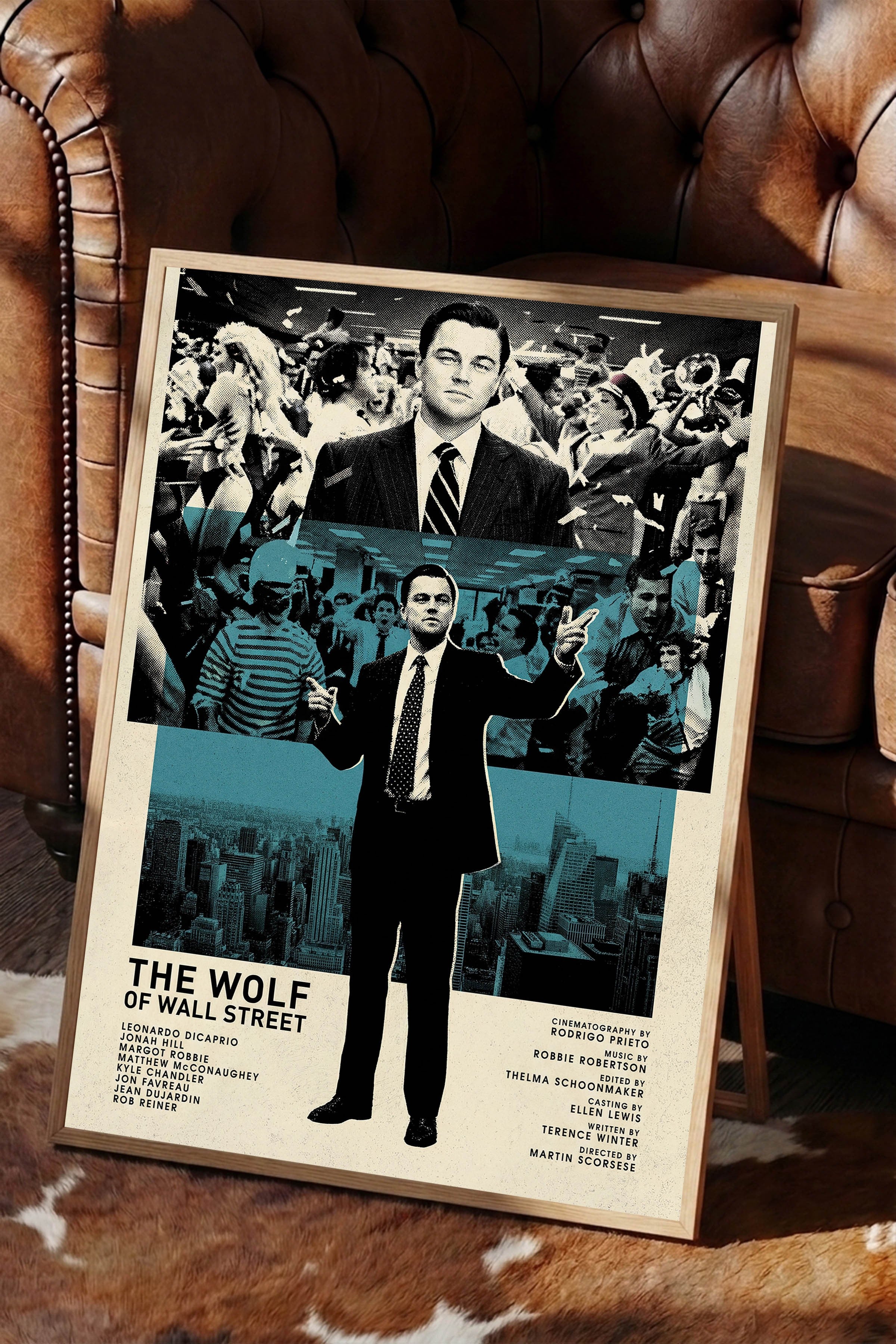 The Wolf of Wall Street Ahşap Çerçeveli Poster, Sinema ve Dizi Tablo, Film Dizi Afişleri NO:112820