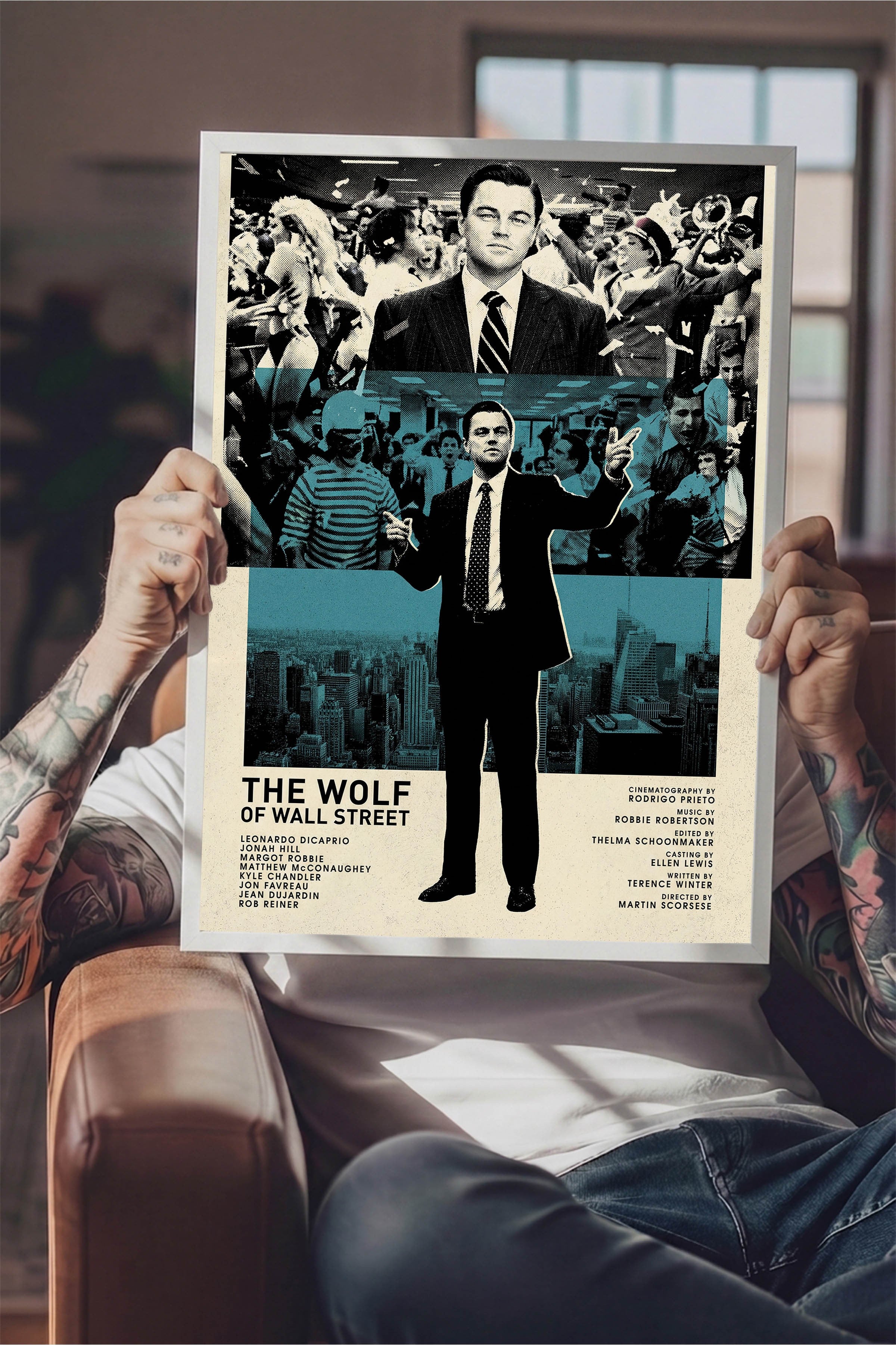 The Wolf of Wall Street Beyaz Çerçeveli Poster, Sinema ve Dizi Tablo, Film Dizi Afişleri NO:112820