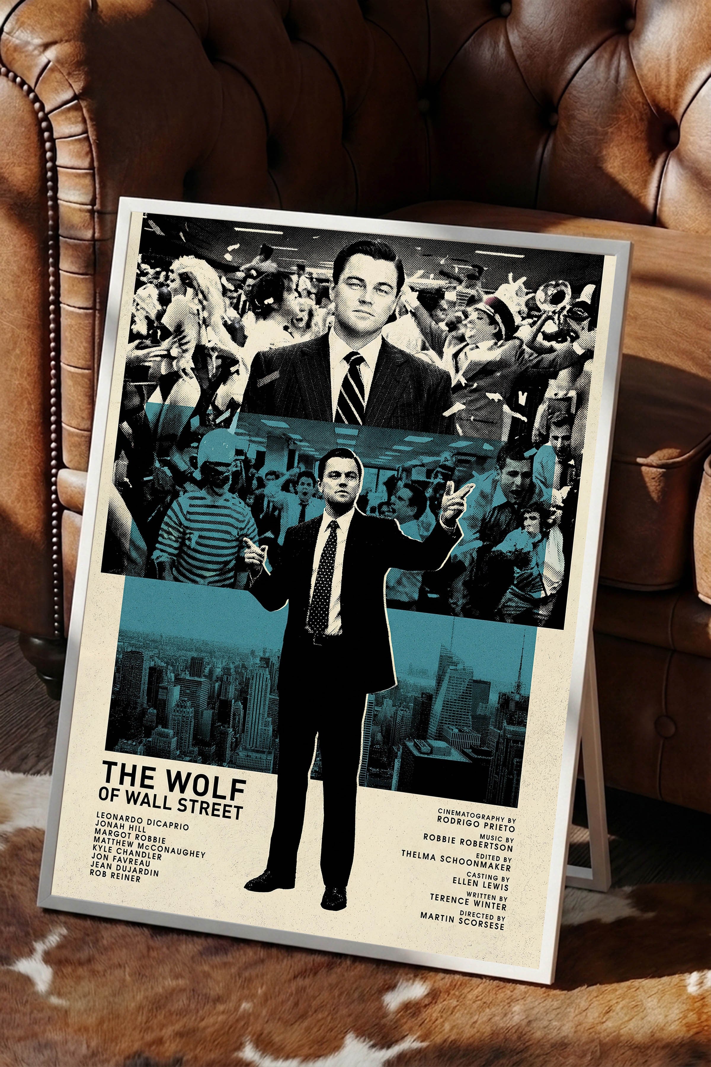 The Wolf of Wall Street Beyaz Çerçeveli Poster, Sinema ve Dizi Tablo, Film Dizi Afişleri NO:112820