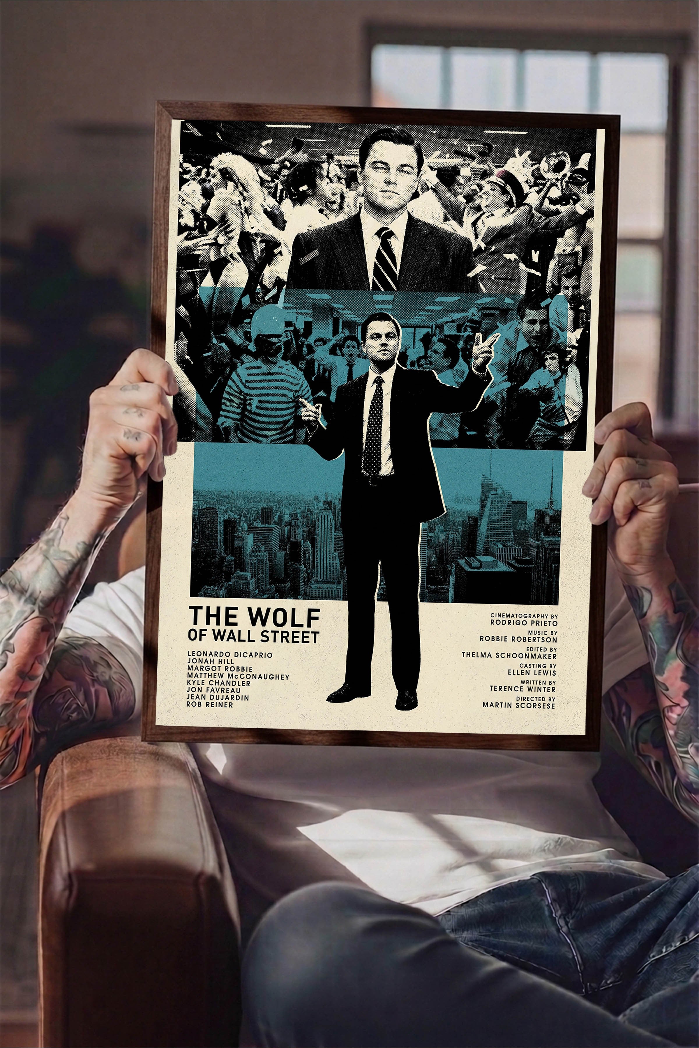 The Wolf of Wall Street Kahverengi Çerçeveli Poster, Sinema ve Dizi Tablo, Film Dizi Afişleri NO:112820