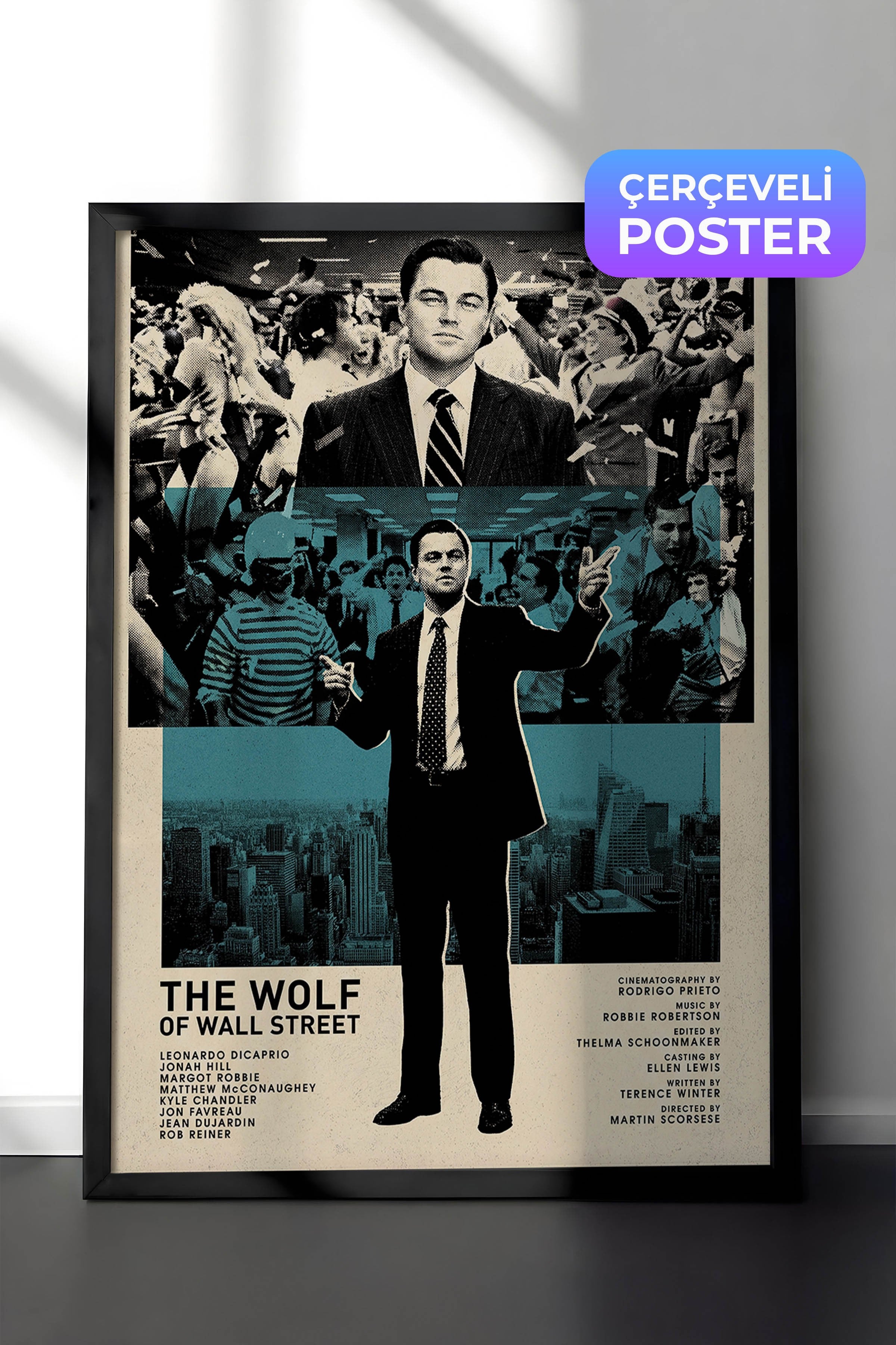 The Wolf of Wall Street Siyah Çerçeveli Poster, Sinema ve Dizi Tablo, Film Dizi Afişleri NO:112820
