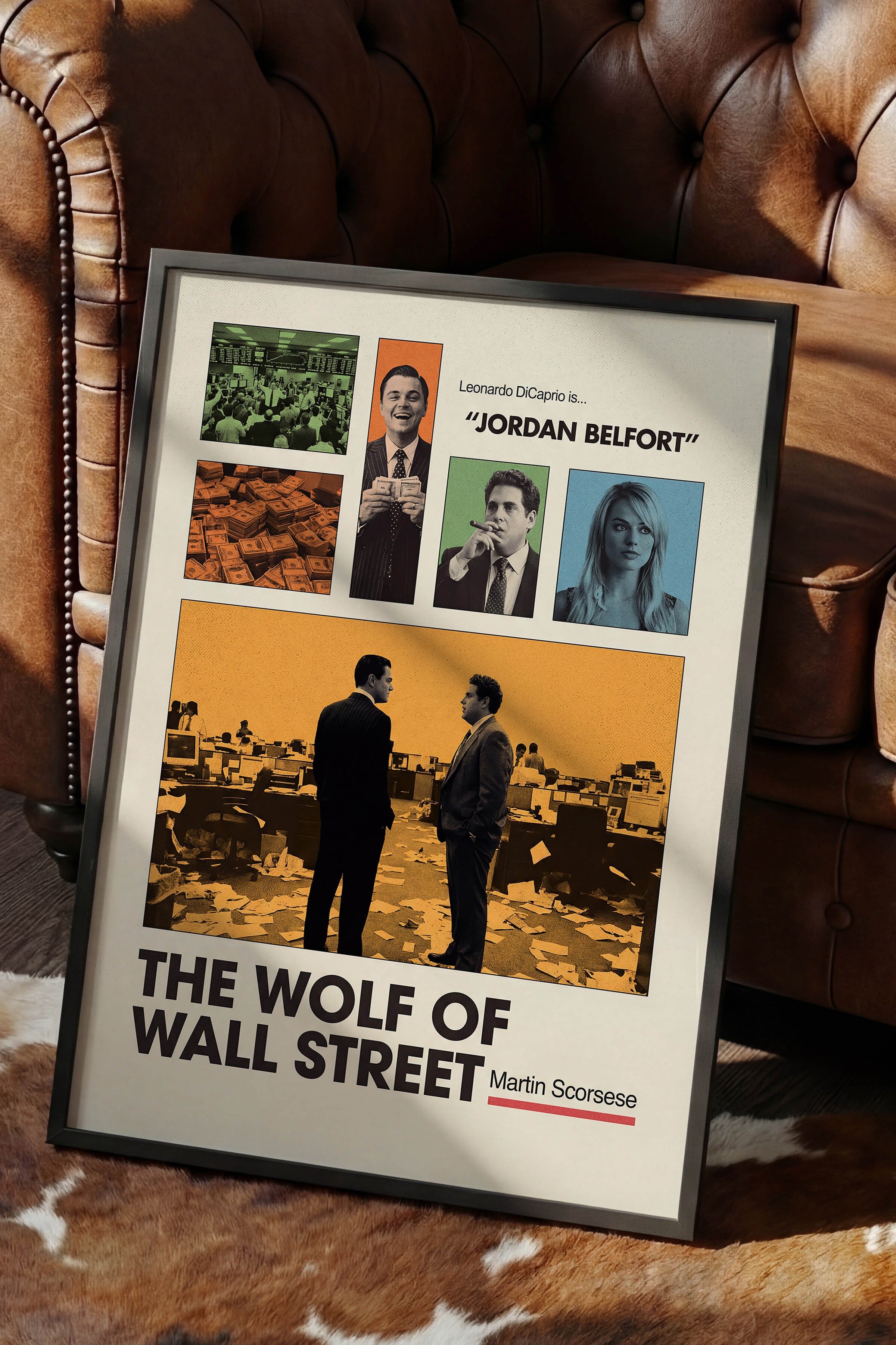 The Wolf of Wall Street Siyah Çerçeveli Poster, Sinema ve Dizi Tablo, Film Dizi Afişleri NO:112947