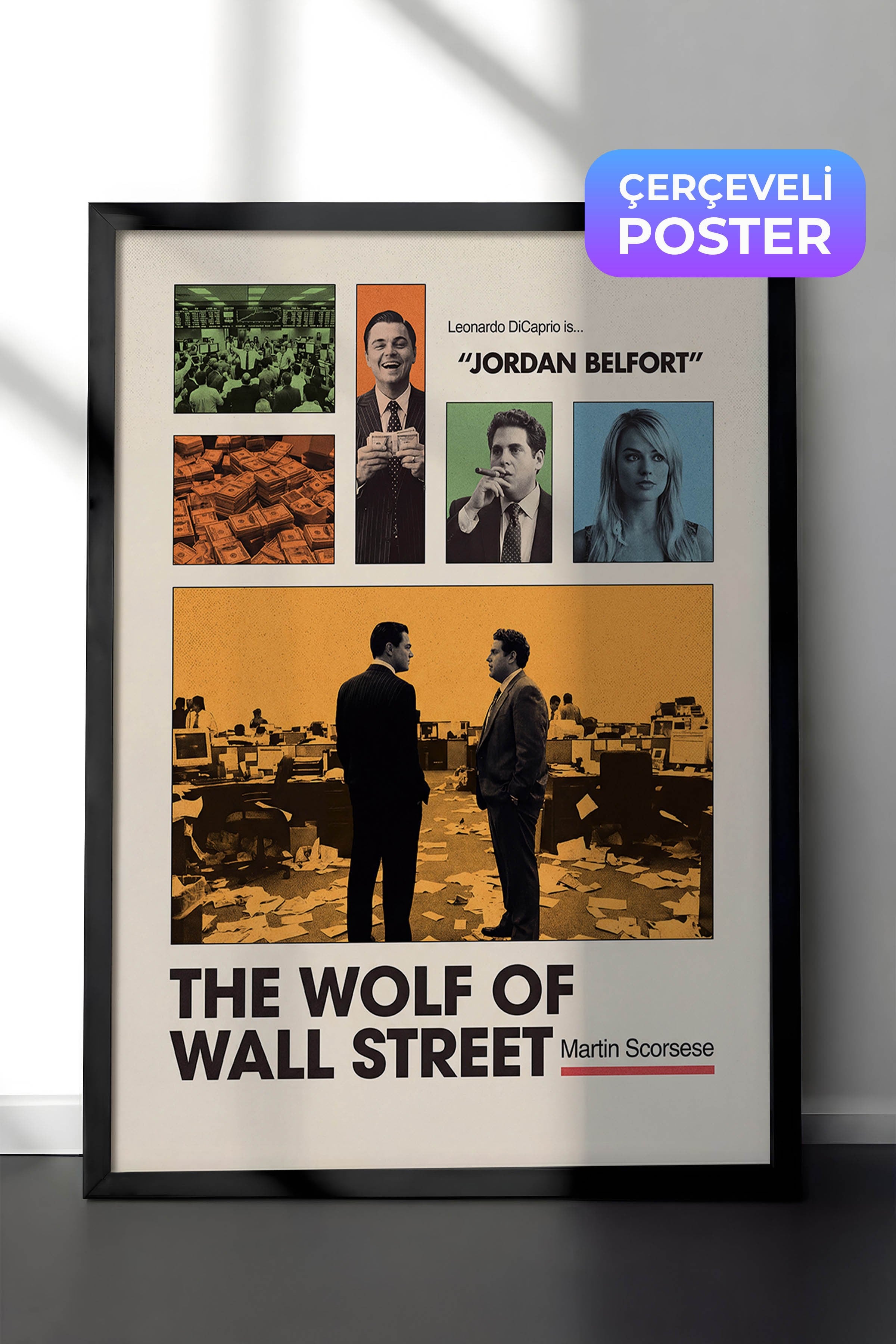The Wolf of Wall Street Siyah Çerçeveli Poster, Sinema ve Dizi Tablo, Film Dizi Afişleri NO:112947