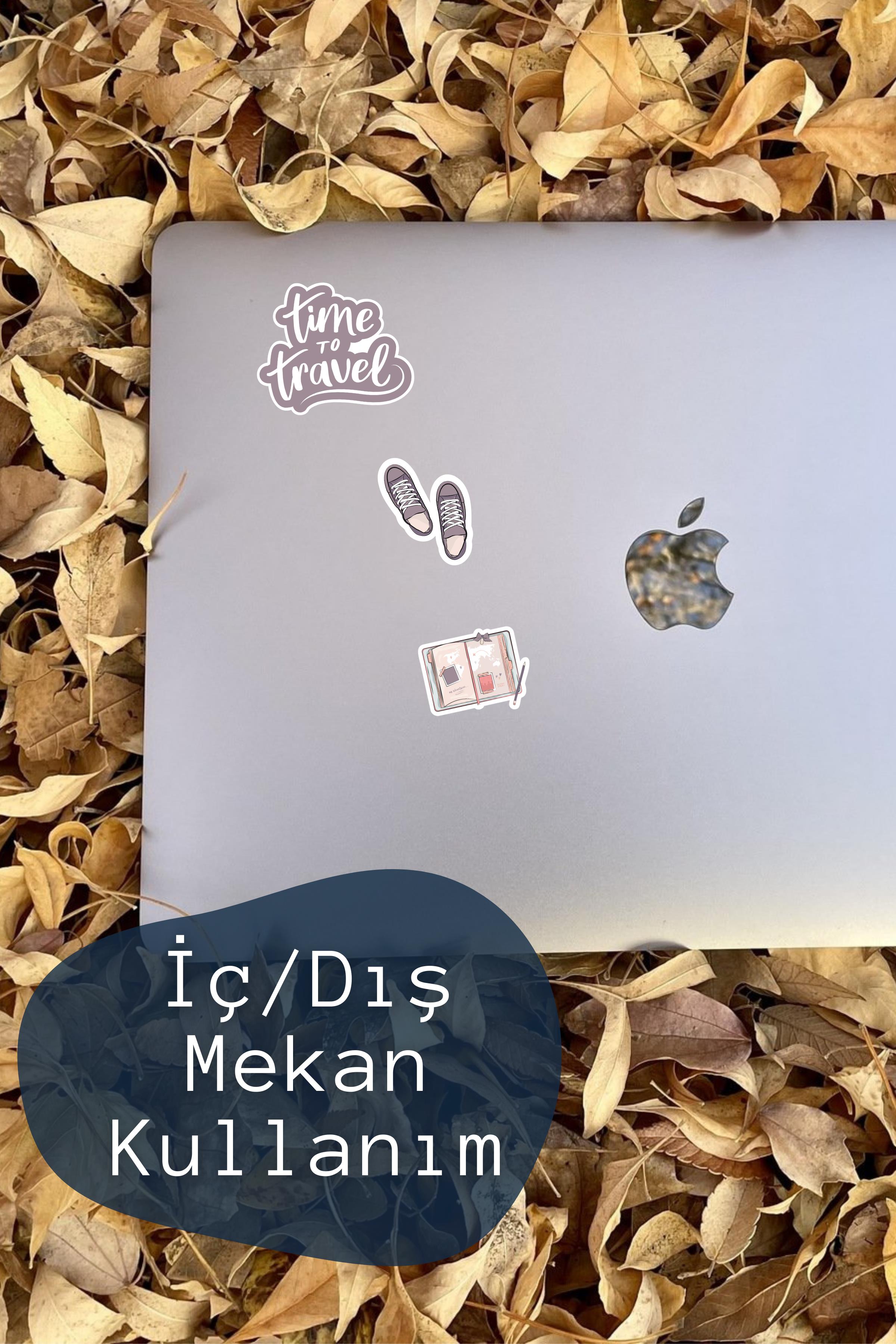 Time to Travel Temalı Sticker ve Etiket Seti - Orta Boy - Su Geçirmez, Kalın Yapışkanlı Sticker Seti