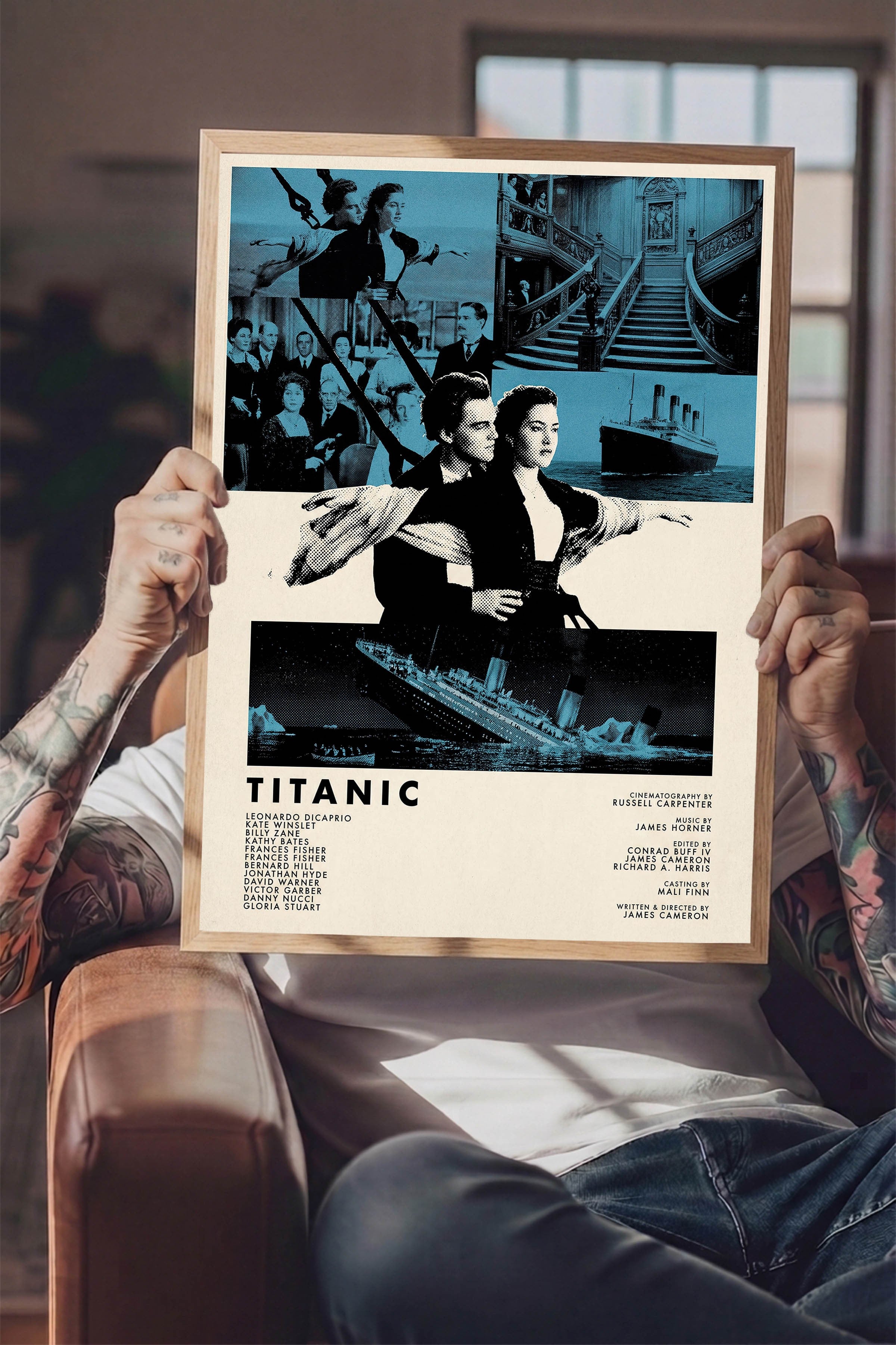 Titanic Ahşap Çerçeveli Poster, Sinema ve Dizi Tablo, Film Dizi Afişleri NO:112812