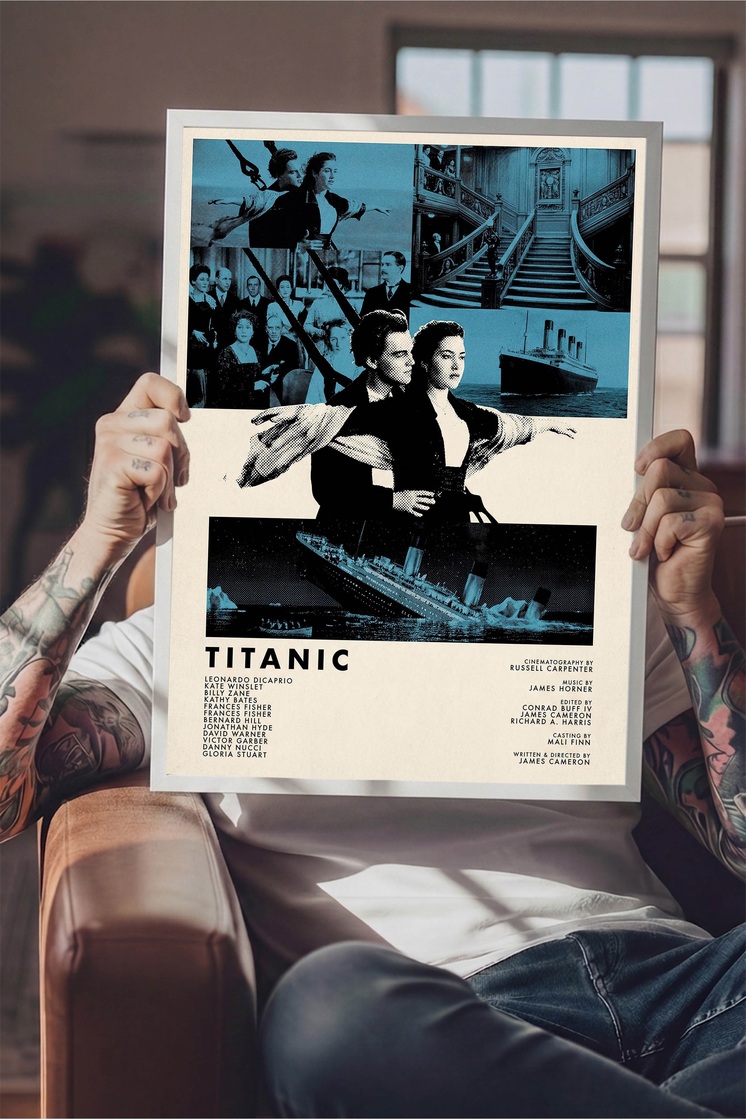 Titanic Beyaz Çerçeveli Poster, Sinema ve Dizi Tablo, Film Dizi Afişleri NO:112812