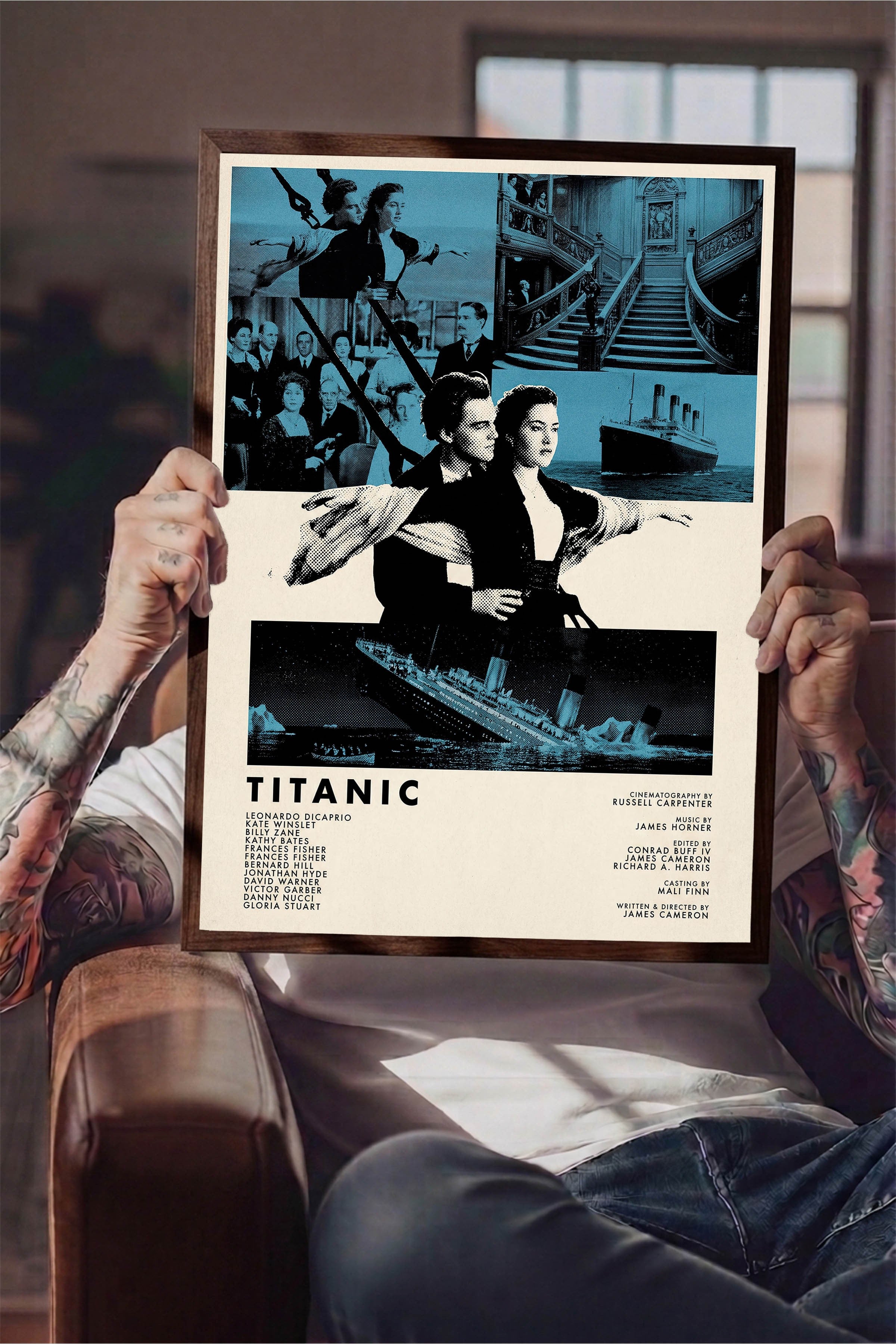 Titanic Kahverengi Çerçeveli Poster, Sinema ve Dizi Tablo, Film Dizi Afişleri NO:112812
