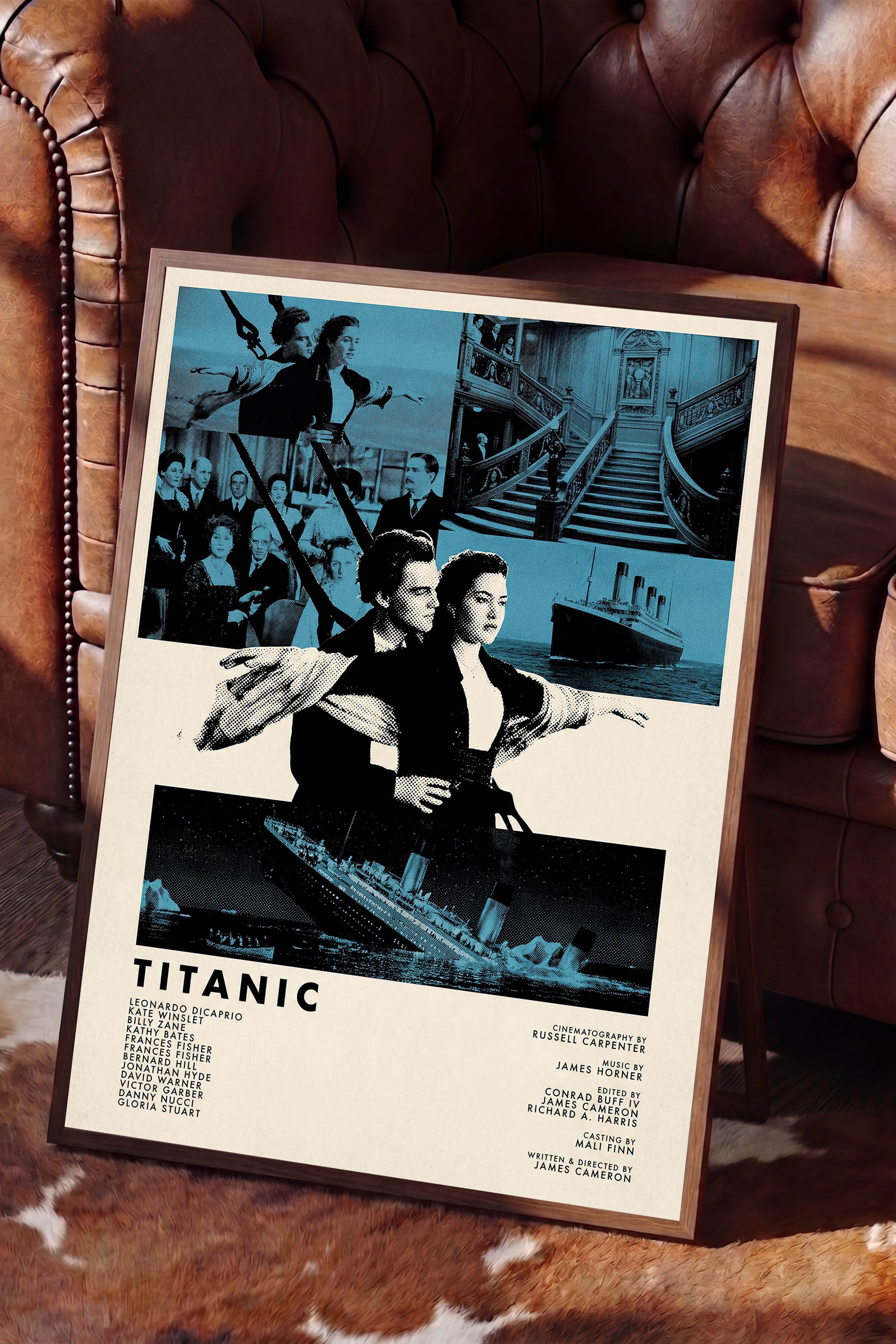 Titanic Kahverengi Çerçeveli Poster, Sinema ve Dizi Tablo, Film Dizi Afişleri NO:112812