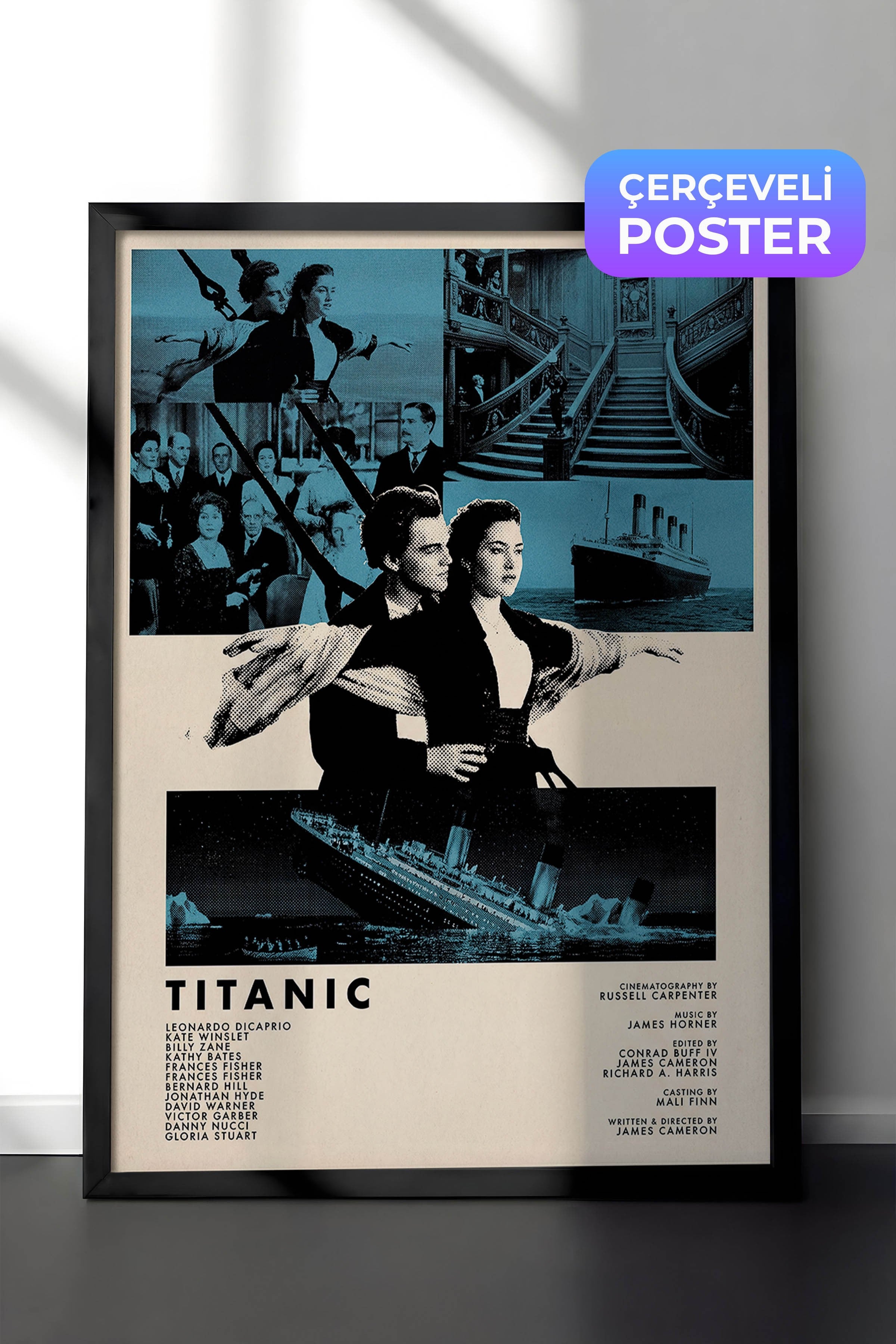 Titanic Siyah Çerçeveli Poster, Sinema ve Dizi Tablo, Film Dizi Afişleri NO:112812