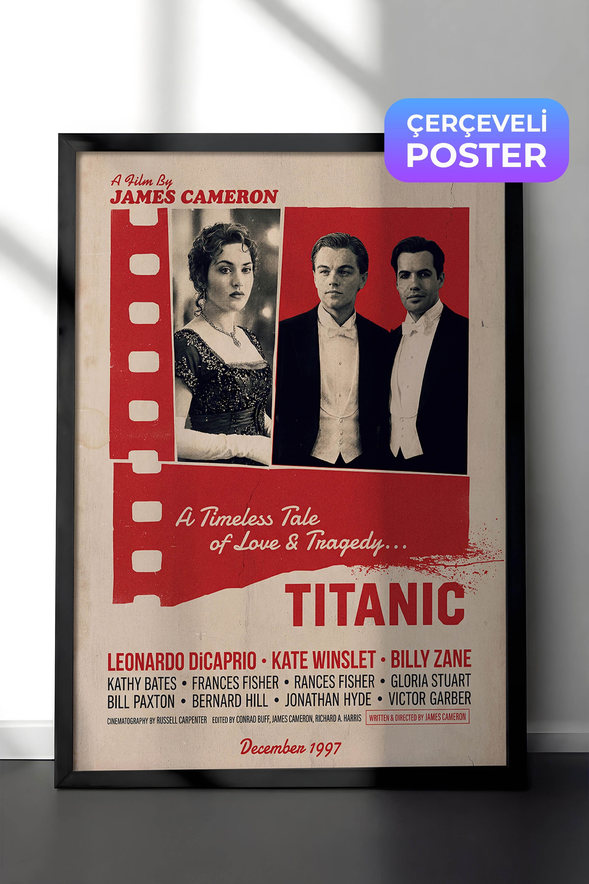 Titanic Siyah Çerçeveli Poster, Sinema ve Dizi Tablo, Film Dizi Afişleri NO:112888