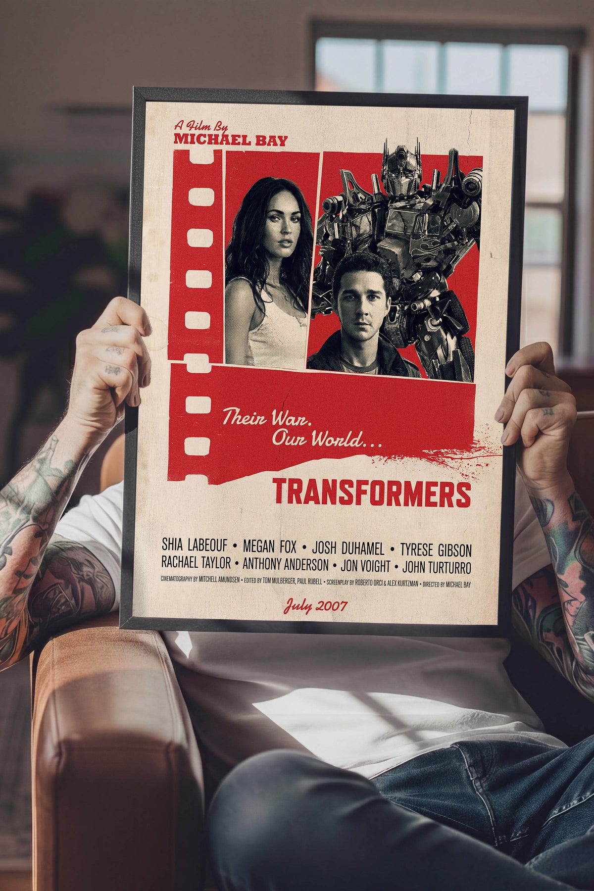 Transformers Siyah Çerçeveli Poster, Sinema ve Dizi Tablo, Film Dizi Afişleri NO:112909