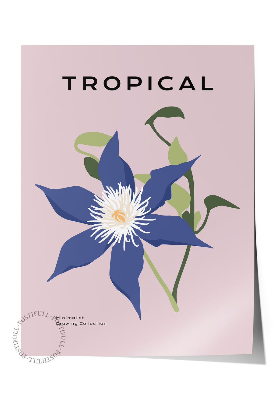 Farklı Tonlarda TROPICAL Tropikal İllustrasyon Çerçevesiz Poster