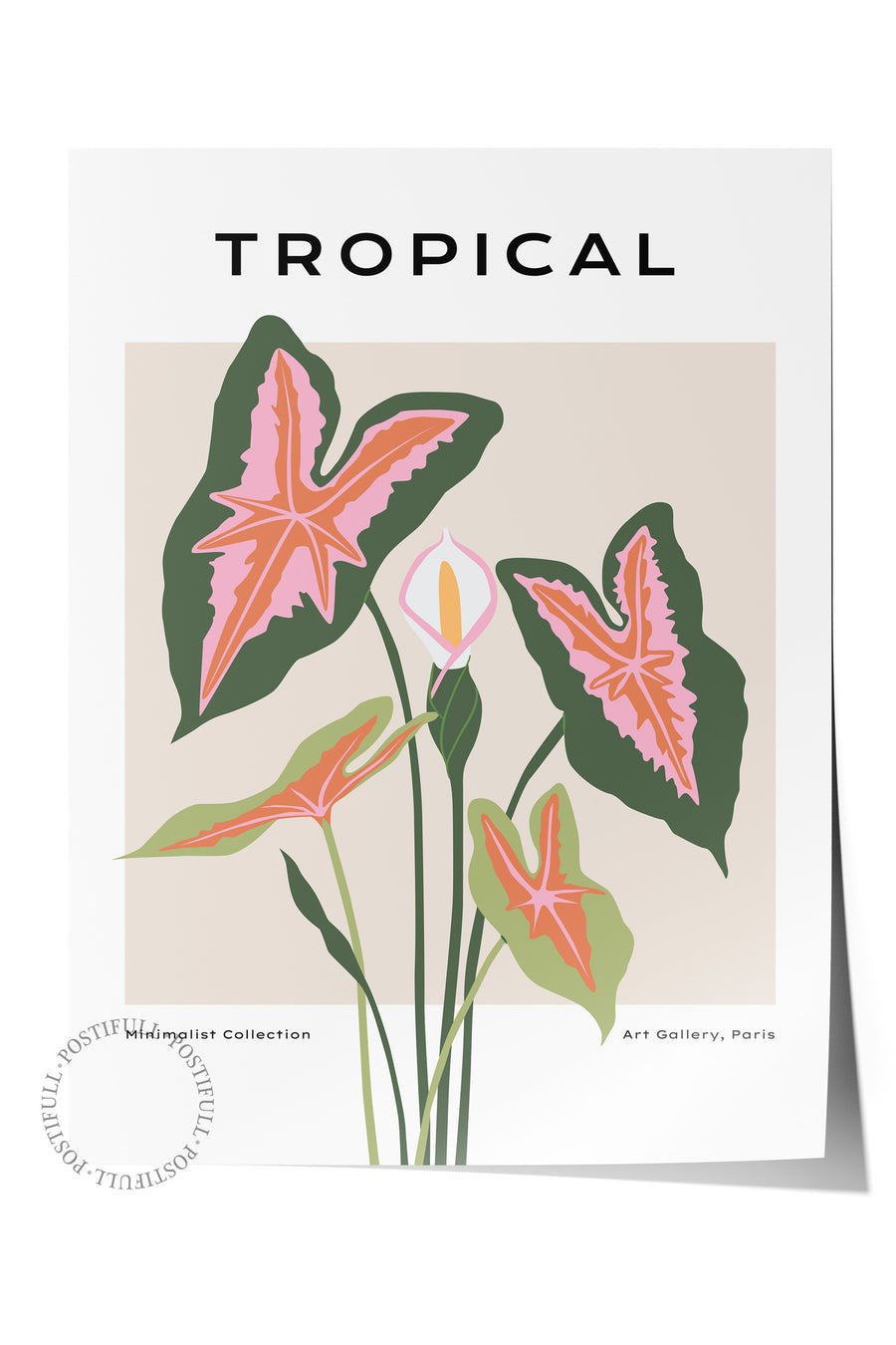 Farklı Tonlarda TROPICAL Tropikal İllustrasyon Çerçevesiz Poster