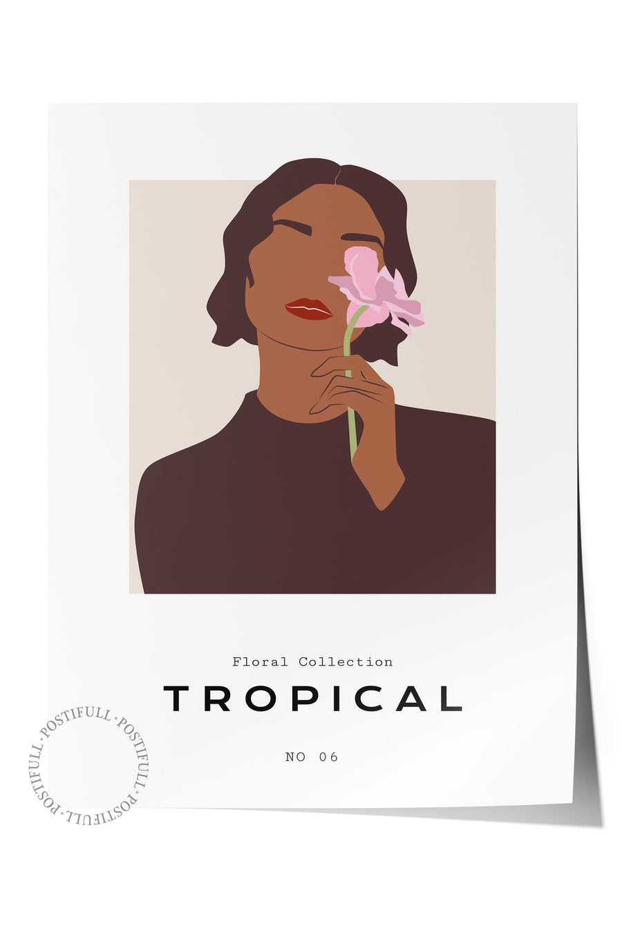 Farklı Tonlarda TROPICAL Tropikal İllustrasyon Çerçevesiz Poster