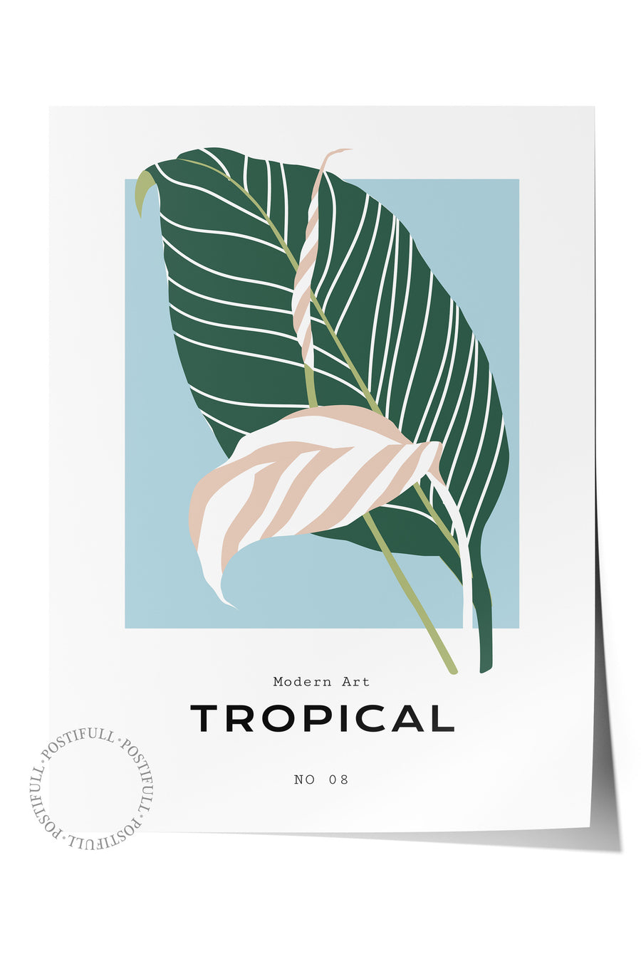 Farklı Tonlarda TROPICAL Tropikal İllustrasyon Çerçevesiz Poster