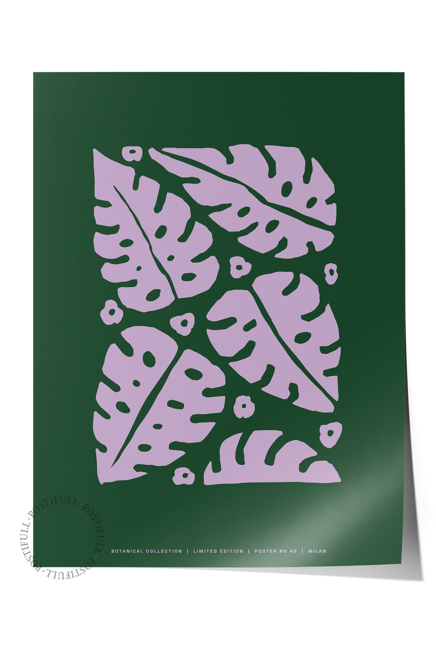 Geometrik Yaprak Deseni Çerçevesiz Poster