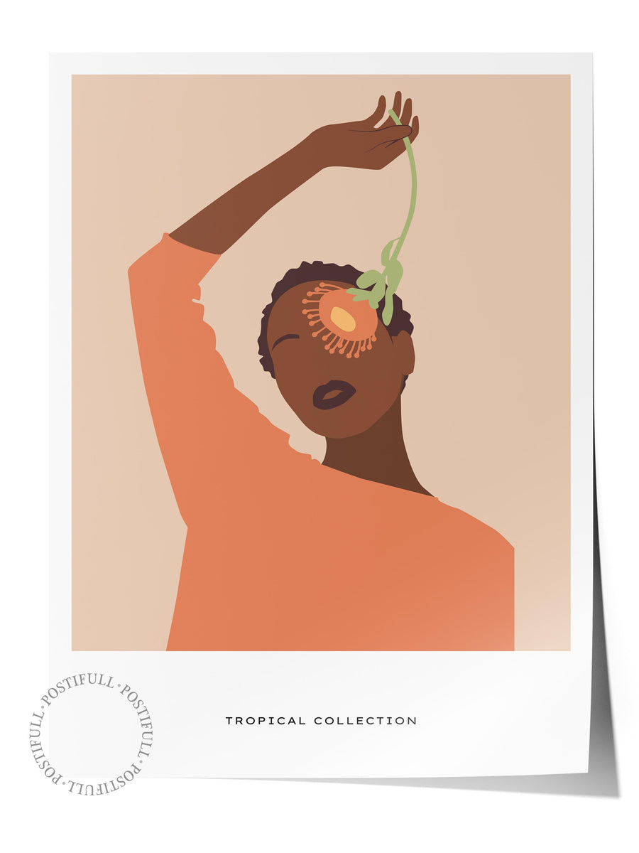 Farklı Tonlarda Tropical Collection Tropikal İllustrasyon Çerçevesiz Poster