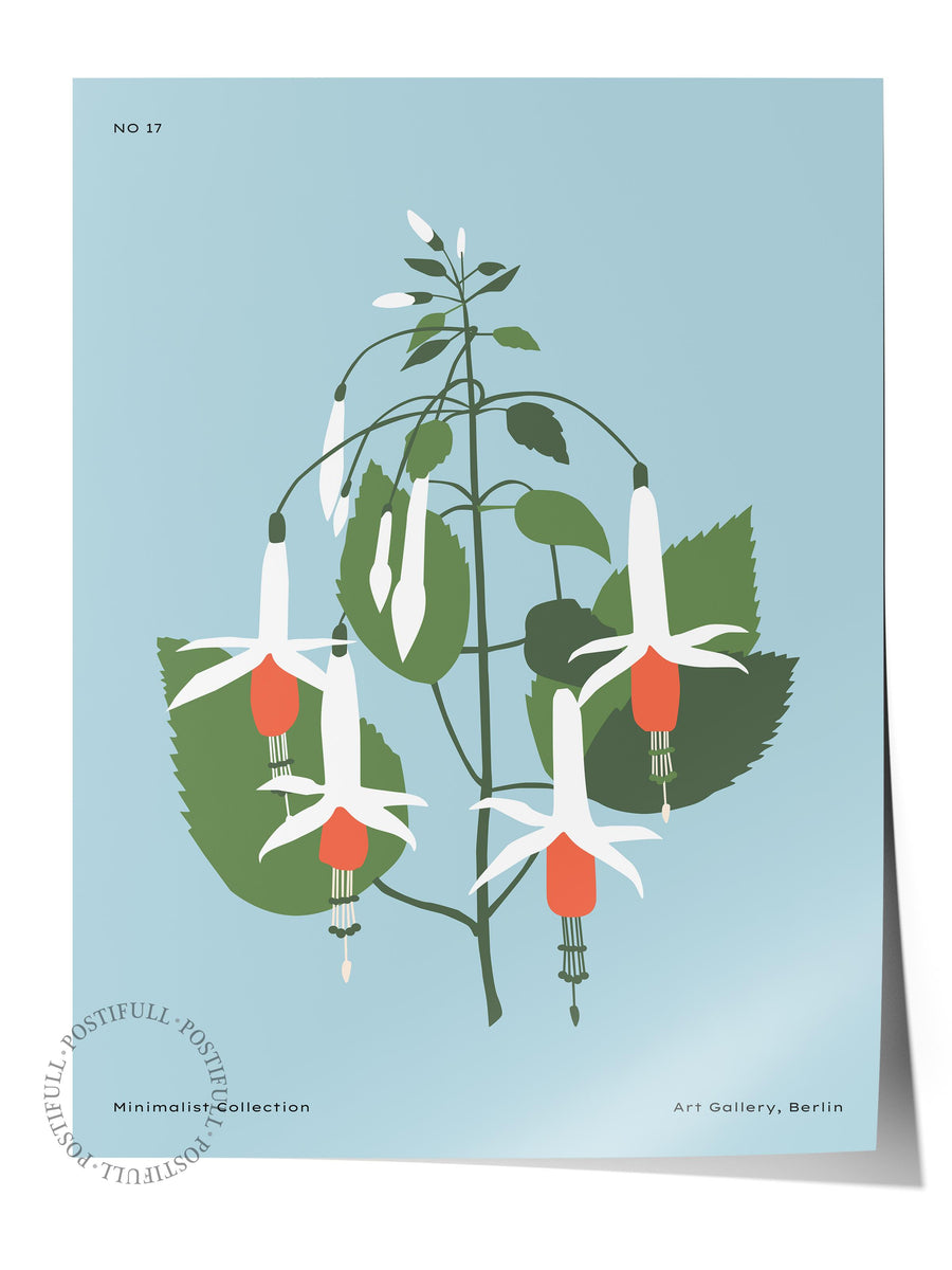 Minimalist çiçek illüstrasyonu Tropikal İllustrasyon Çerçevesiz Poster